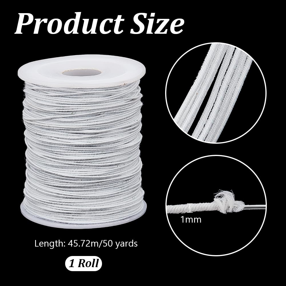 OLYCRAFT 45.72m White Wire Cotton Covered Cloth Covered Stem Floral Wire with Metal Wire Inside Cotton Covered Millinery Wire for Sewing Supplies DIY Making Accessories - Image 2