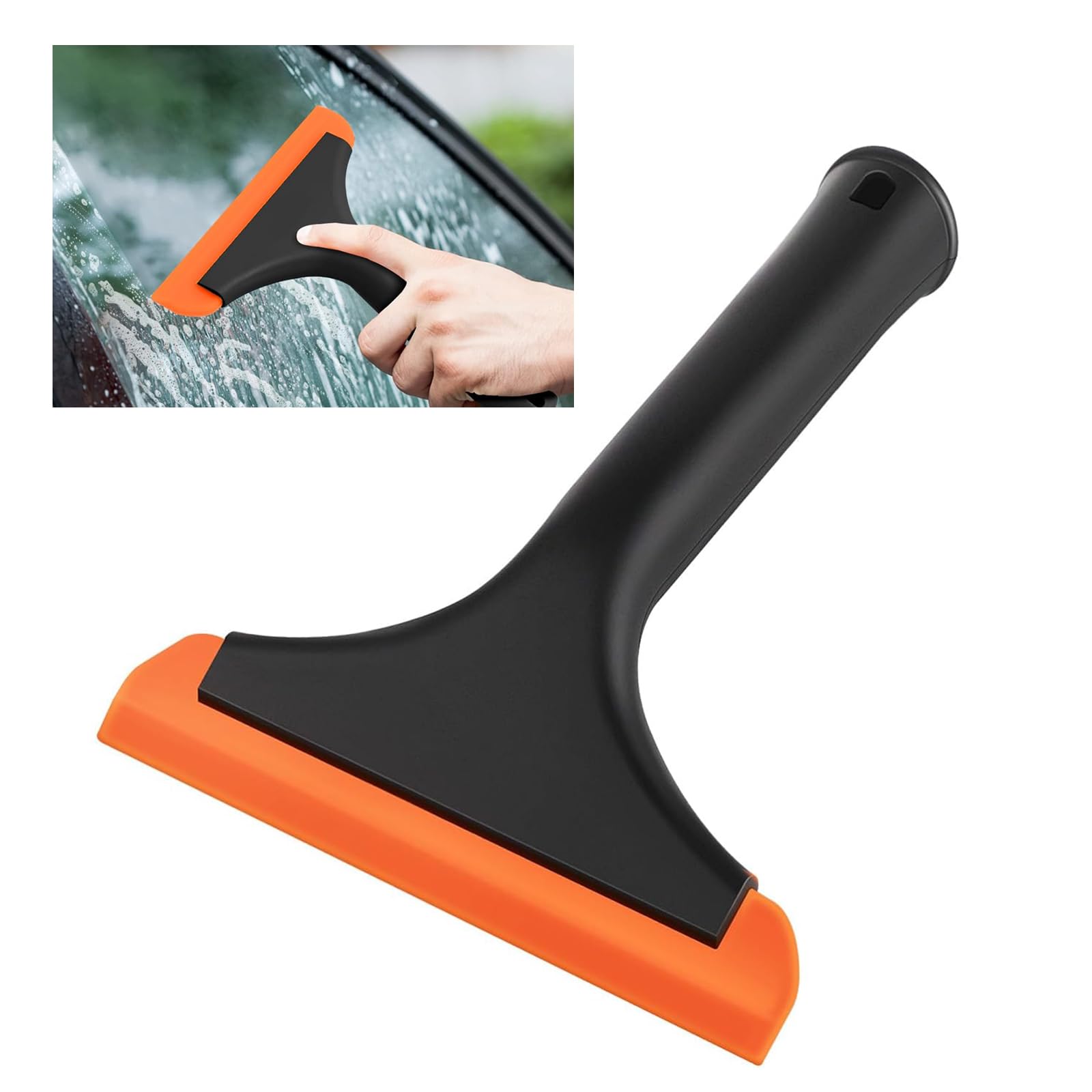 JoyzzzShower Squeegee for Glass Doors, Small Squeegee for Shower Glass Door with Comfortable Handle, Mini Silicone Squeegee with Hook Hole, Glass Squeegee Fit for Window, Door, Mirror, Bathroom