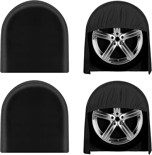 Miniatura 1 de OutdoorLines Juego de 4 fundas impermeables para neumáticos para exteriores, a prueba de rayos UV, resistente al viento, protector de neumáticos