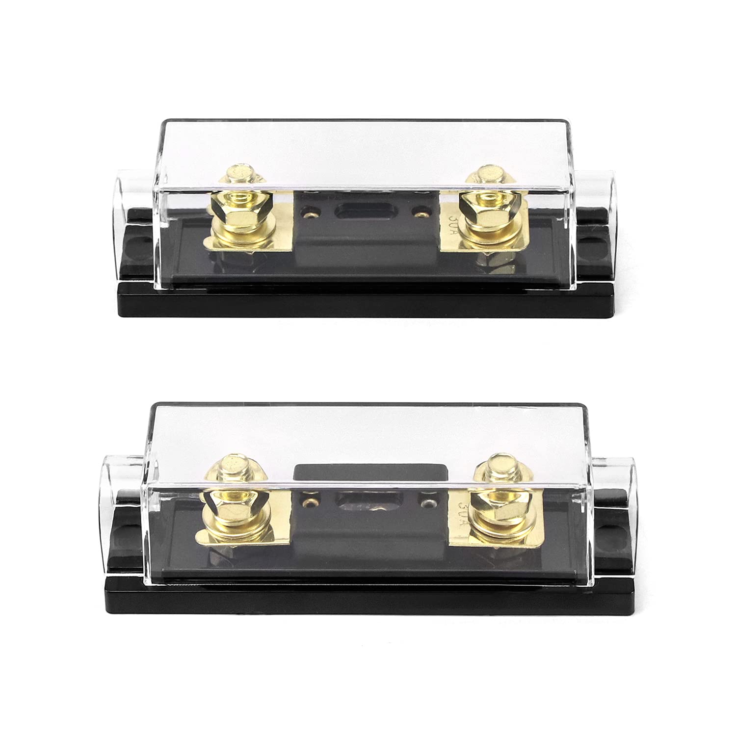Qwork Black Qwork® 2 Pack Anl Fuse Holder 0/2/4 Gauge With 30 Amp Anl Fuse For Car Audio/Alarm/Amplifier
