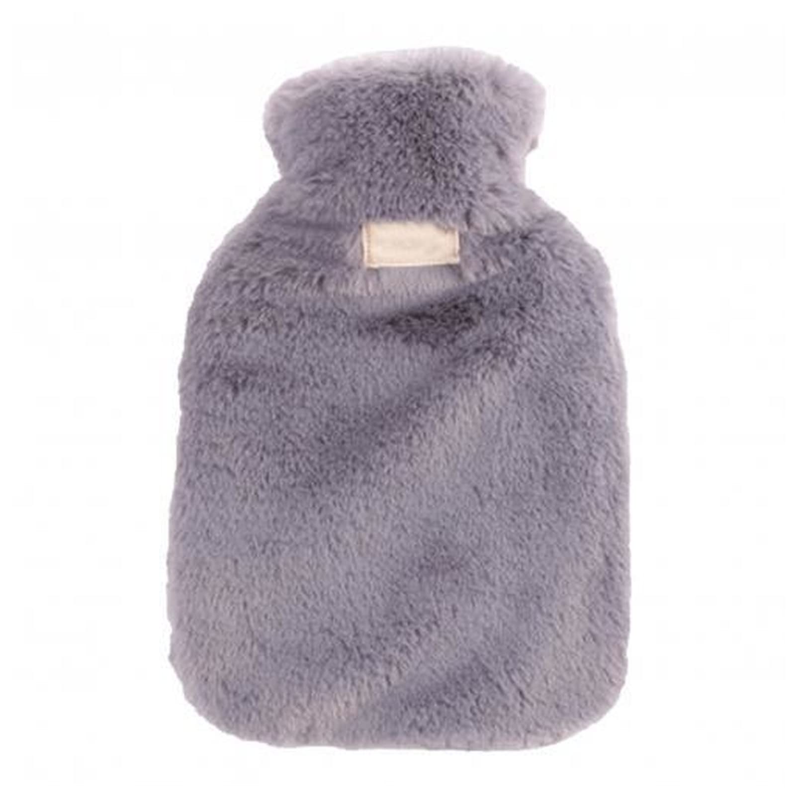 KAYLRE Hot water bottle 800ml hot water bottle in winter to keep warm and soft in winter Long hot water bottle (Size : Deep Grey)