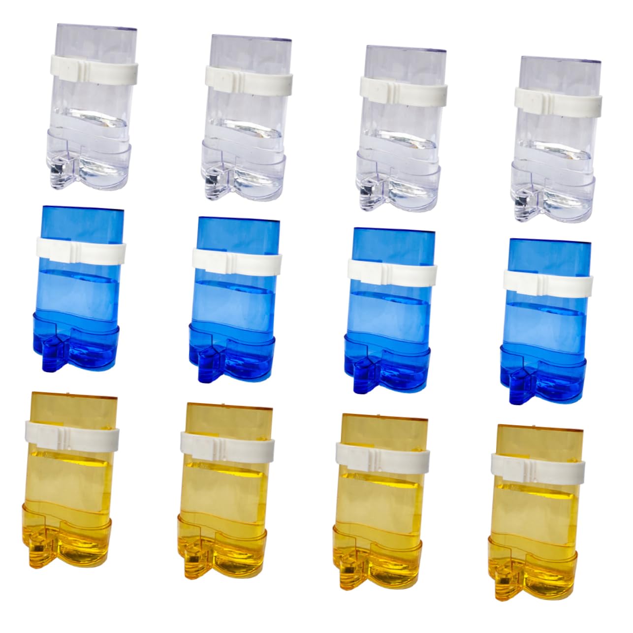 Kisangel 12pcs Parrot Bird Feeder Water Dispenser Bird Cage Drink Bottle Water Feeder