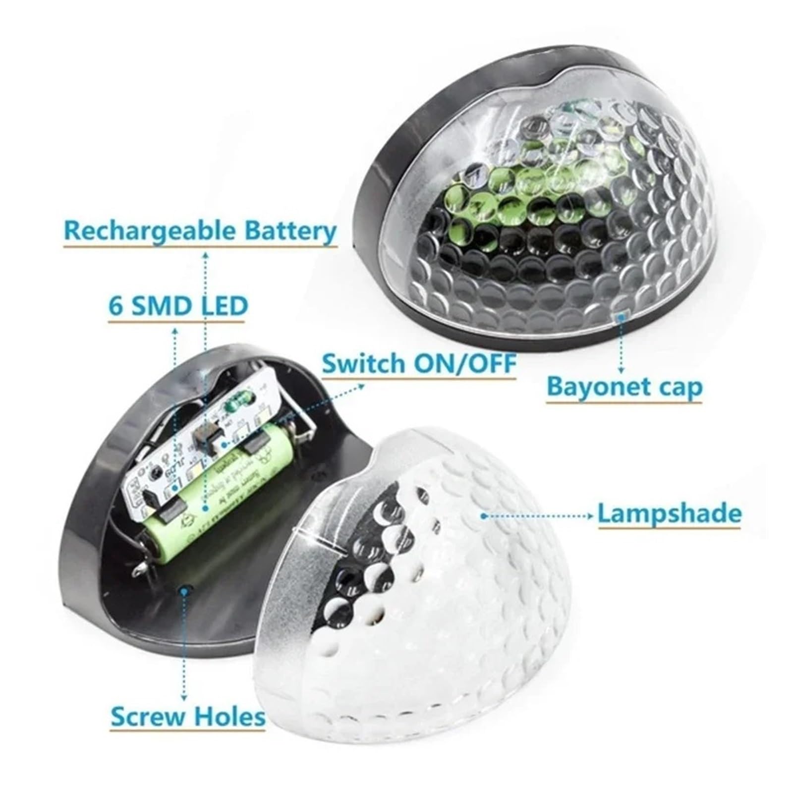 2/4/6/10/12/18/20 Piezas Luz Solar For Valla, Lámparas De Pared Impermeables For Exteriores, Decoración Festón, LED For Escaleras Jardín Y Patio Sensor De Movimiento(White Shell-White,10Pcs)