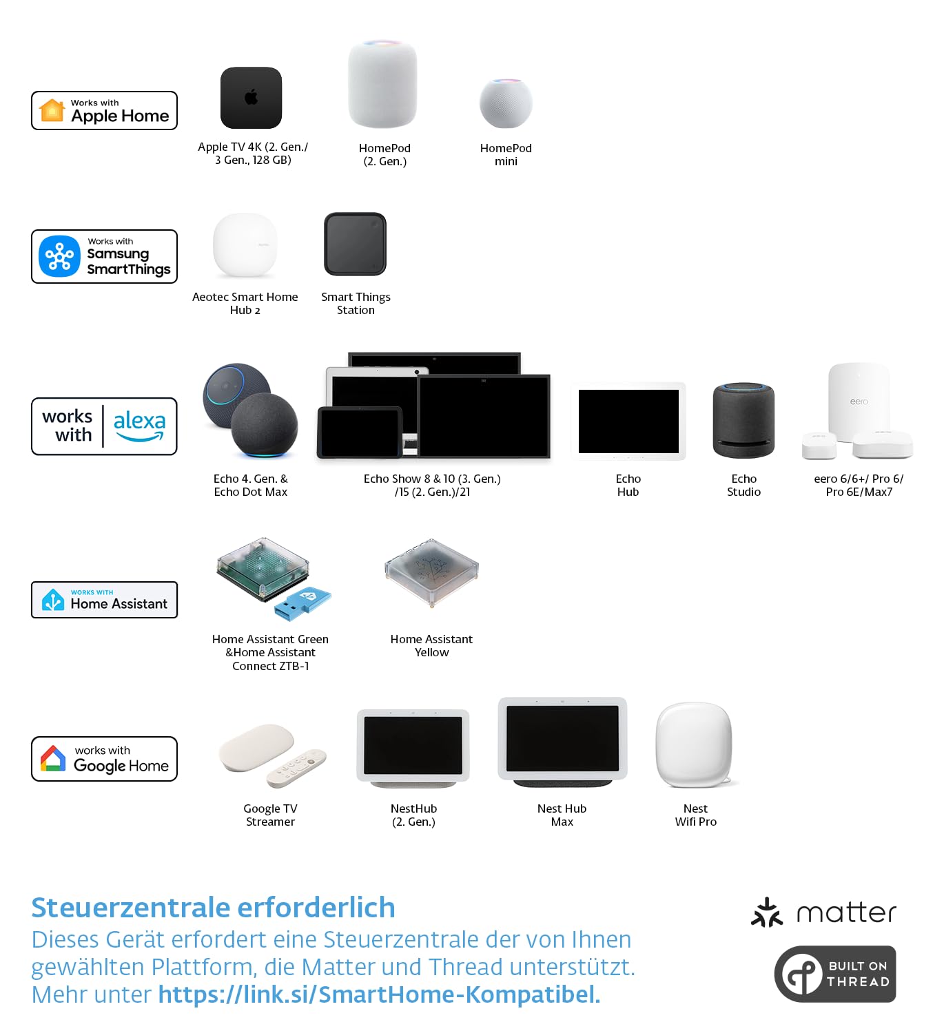 SIEGENIA Smarter Fenstergriff Gen. 2 signalweiß - Matter kompatibel zur Einbindung in Smart Home Netzwerke mit Statusüberwachung, zentrale Ver- & Entriegelung per Fernzugriff, Smarter Montageassistent