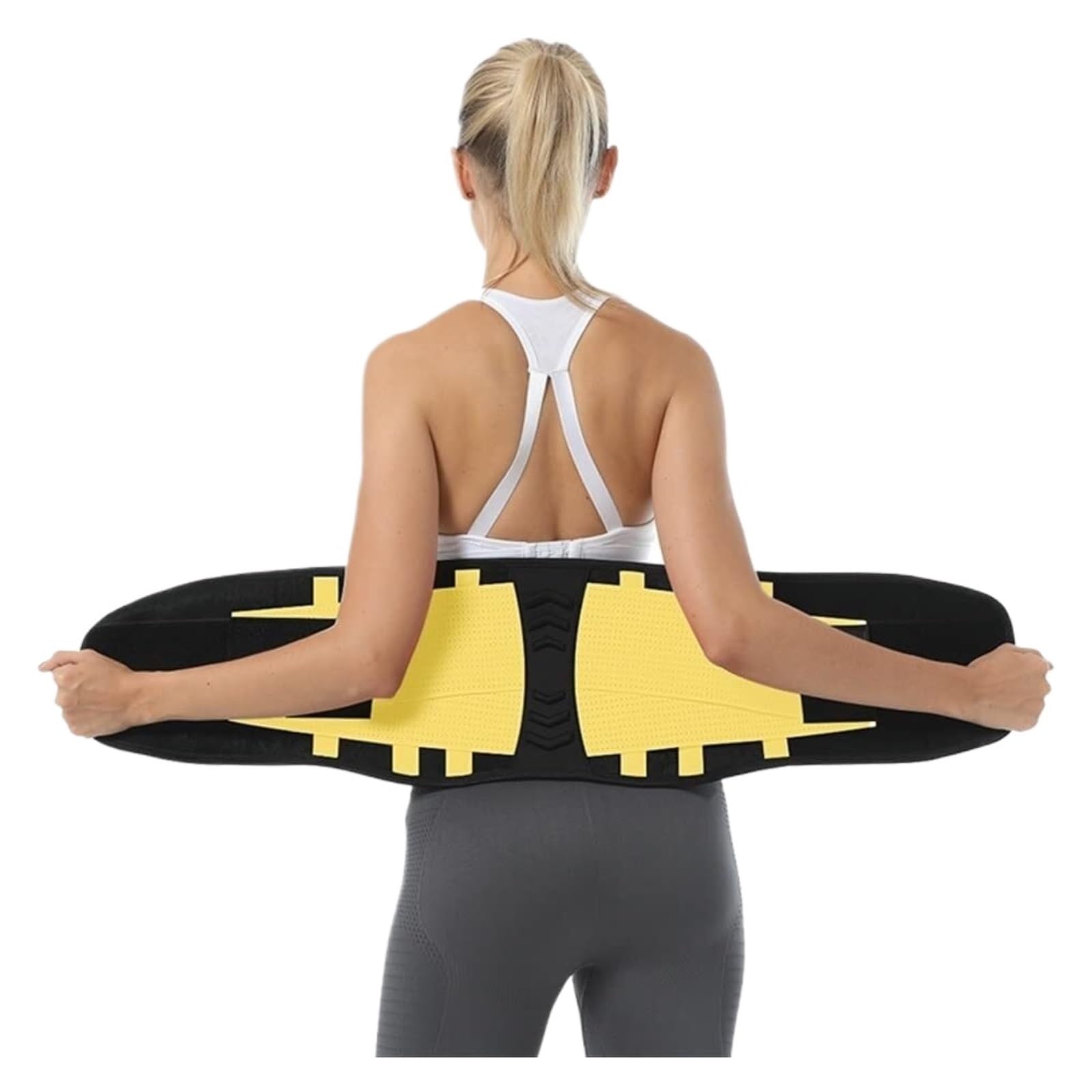 Faja Lumbar Cinturón De Soporte Lumbar Elástico Para Espalda, Corrector De Postura Ortopédico, Corsé De Soporte Para La Cintura Y La Espalda Baja, Entrenador De Cintura Cinturón Apoyo Lumbar(Yellow,XL