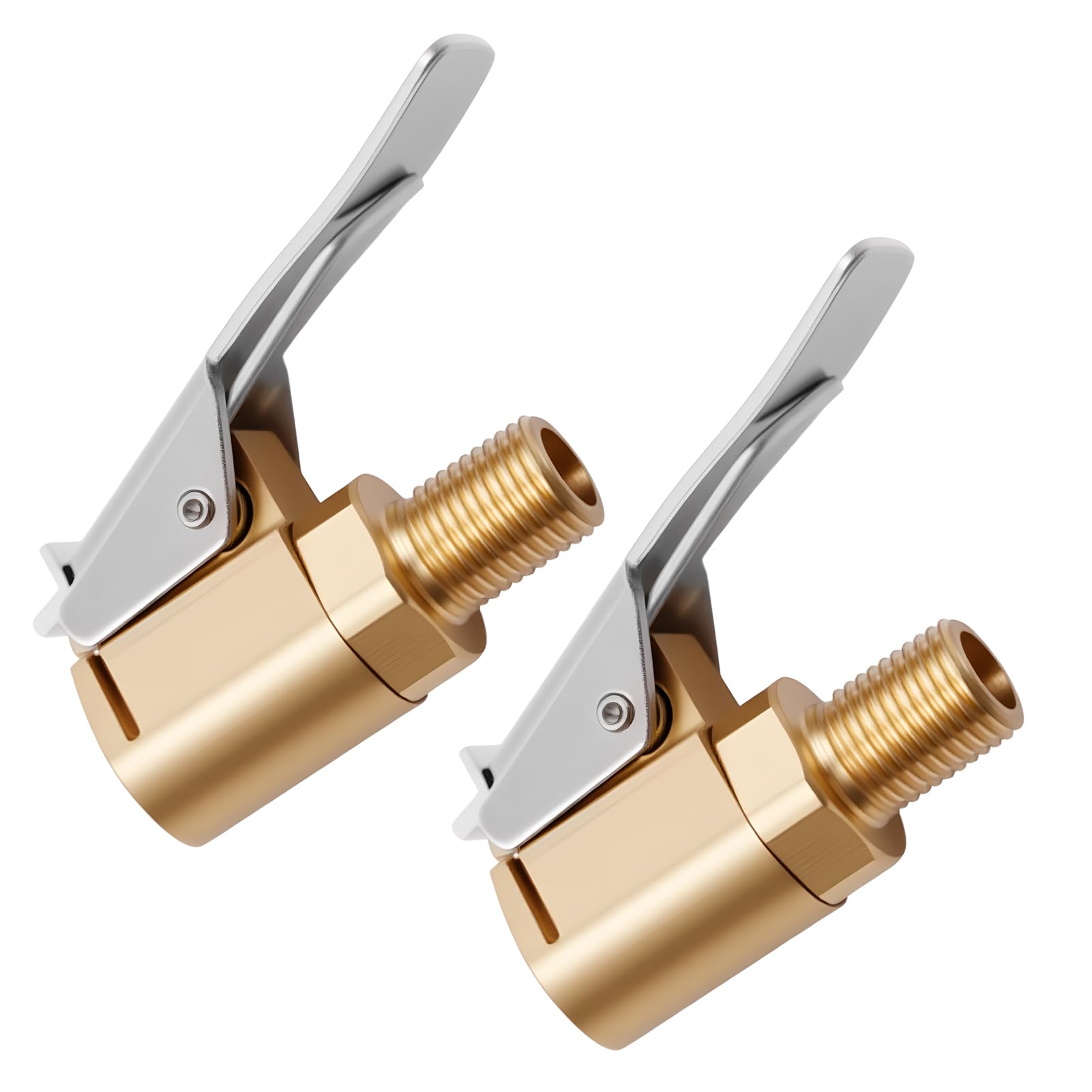 Yohtlfp 2PCS Boquilla Inflador Neumaticos, 8mm Abrazaderas de Aire para Vástago de Válvula de Coche, Boquilla Inflador Abrazadera Válvula, Conector de Válvula Inflado Latón