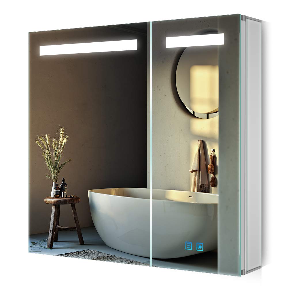 Buy Quavikey® Led Illuminated Bathroom Mirror 2 Door Large