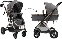 Carrinho Passeio Bebê Moisés Reversível Elysian Maxi Baby (Cinza)