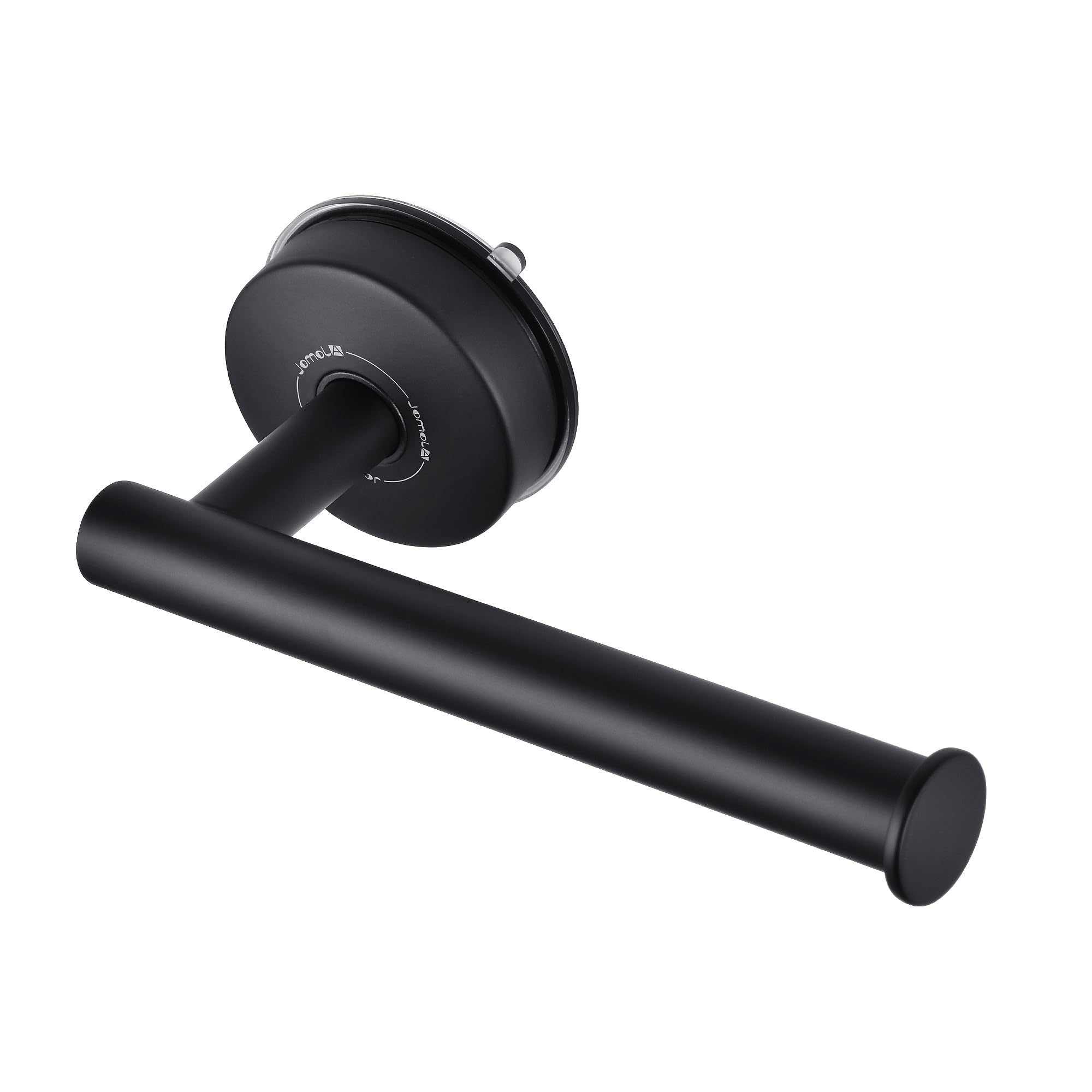 Jomola Black - 1 Pack Stainless Steel Suction Cup Toilet Roll Holder Wall Mounted Black Toilet Paper Hanger For Bathroom Removable Tissue Paper Dispenser No Drilling