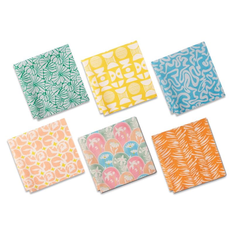 100% Organic Soft Cotton Women Handkerchiefs | Multicolor & Trendy Printed Hanky Designs | Soft & Breathable Fabric | Best For Styling & Everyday Use | Pack Of 6 | Beat The Heat