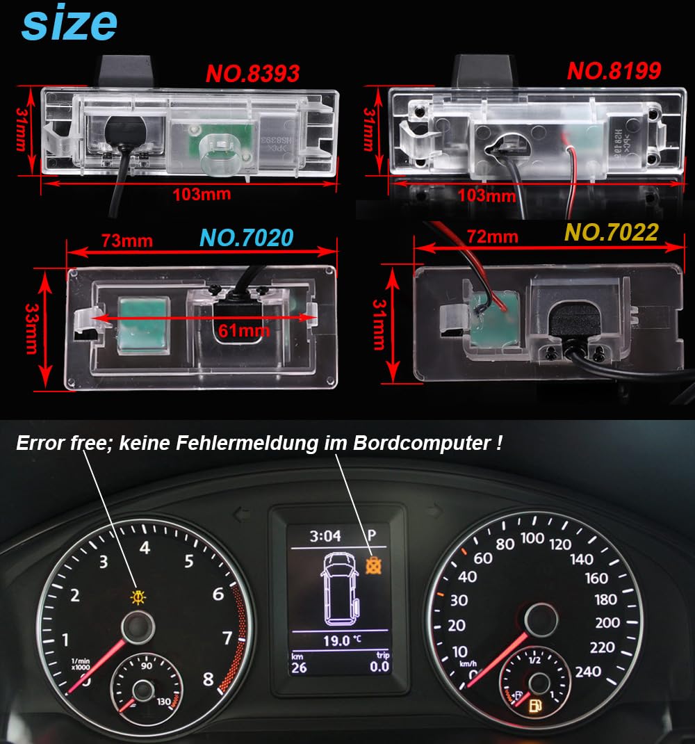 Kamera cofania 1280P Super HD z noktowizorem, zamiennik do BMW Mini Clubman Cooper CooperD CooperS R55 One OneD John Works F54/Clubvan R55 Cooper D S SD/Mini Countryman R60 / Mini Paceman Cooper S R61