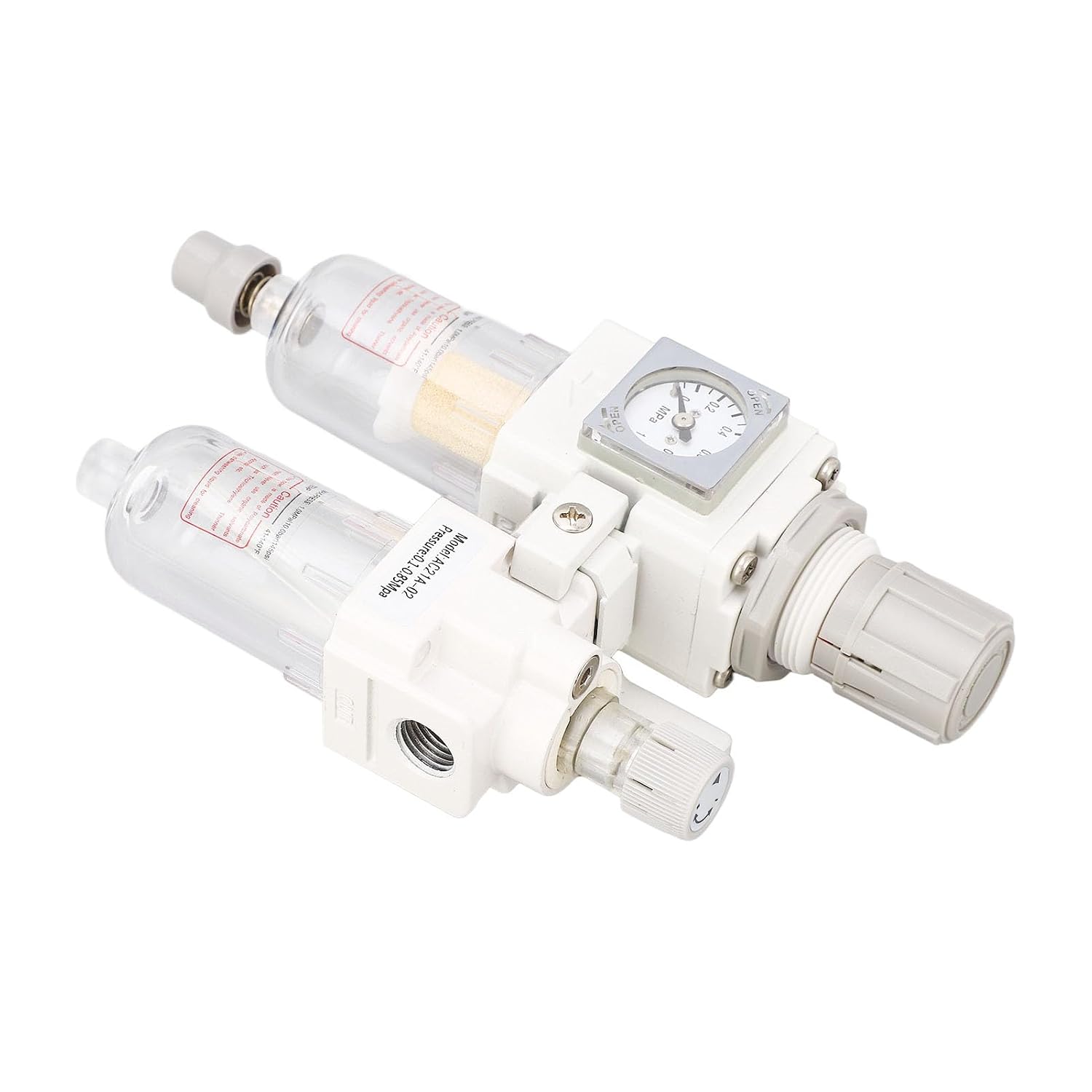 Air Filter Regulator Lubricator Combo G1/4in Inlet Outlet Pneumatic Tool Air Pressure Regulator Water Oil Separator