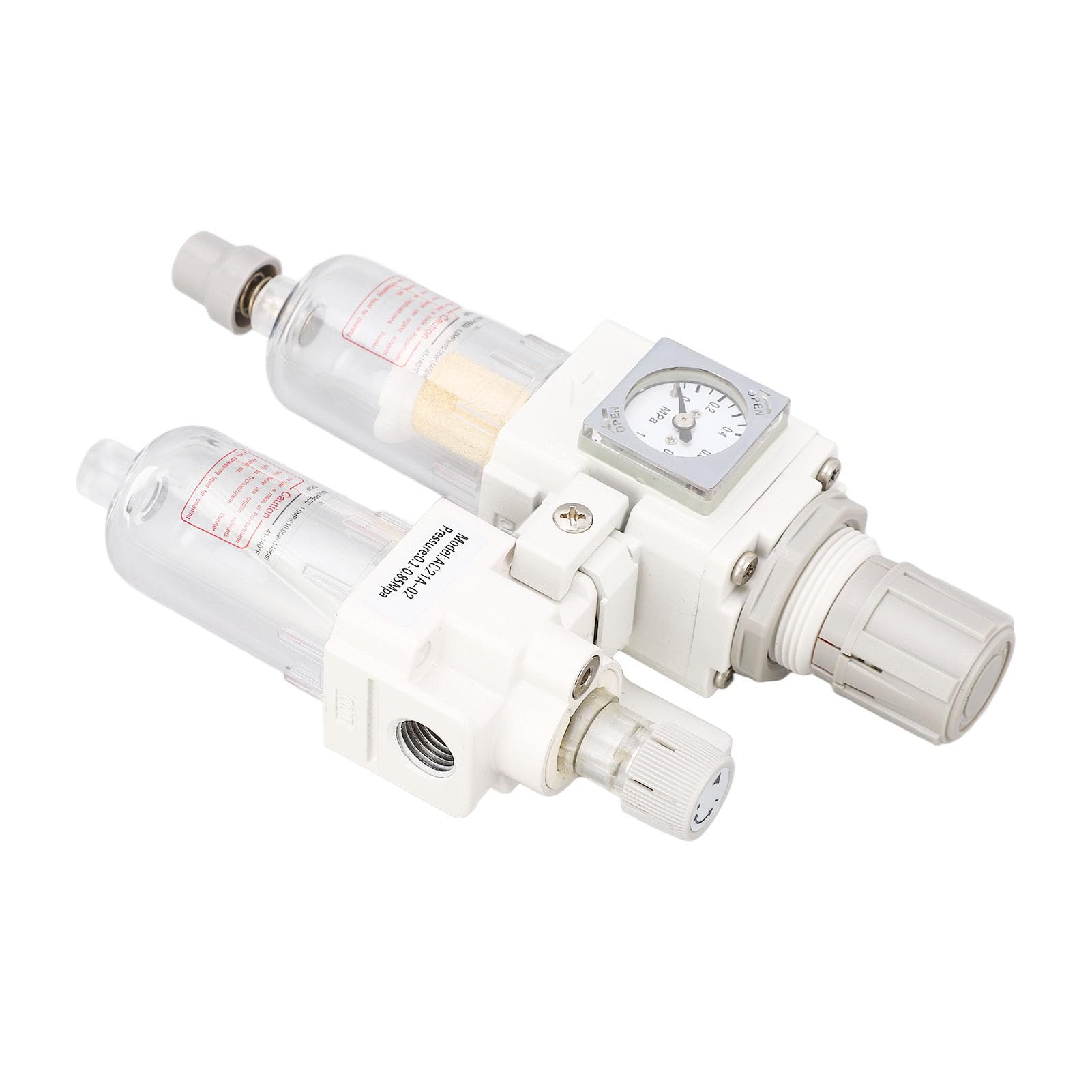 Combinazione di regolatore e lubrificatore per filtro dell’aria, regolatore di pressione dell’aria per attrezzi pneumatici con ingresso e uscita da G1/4", separatore di acqua e