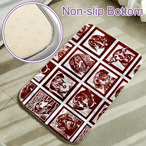 Tapis à poils longs anti-froid sol en fausse fourrure avec chiens mignons pour chambre - 6