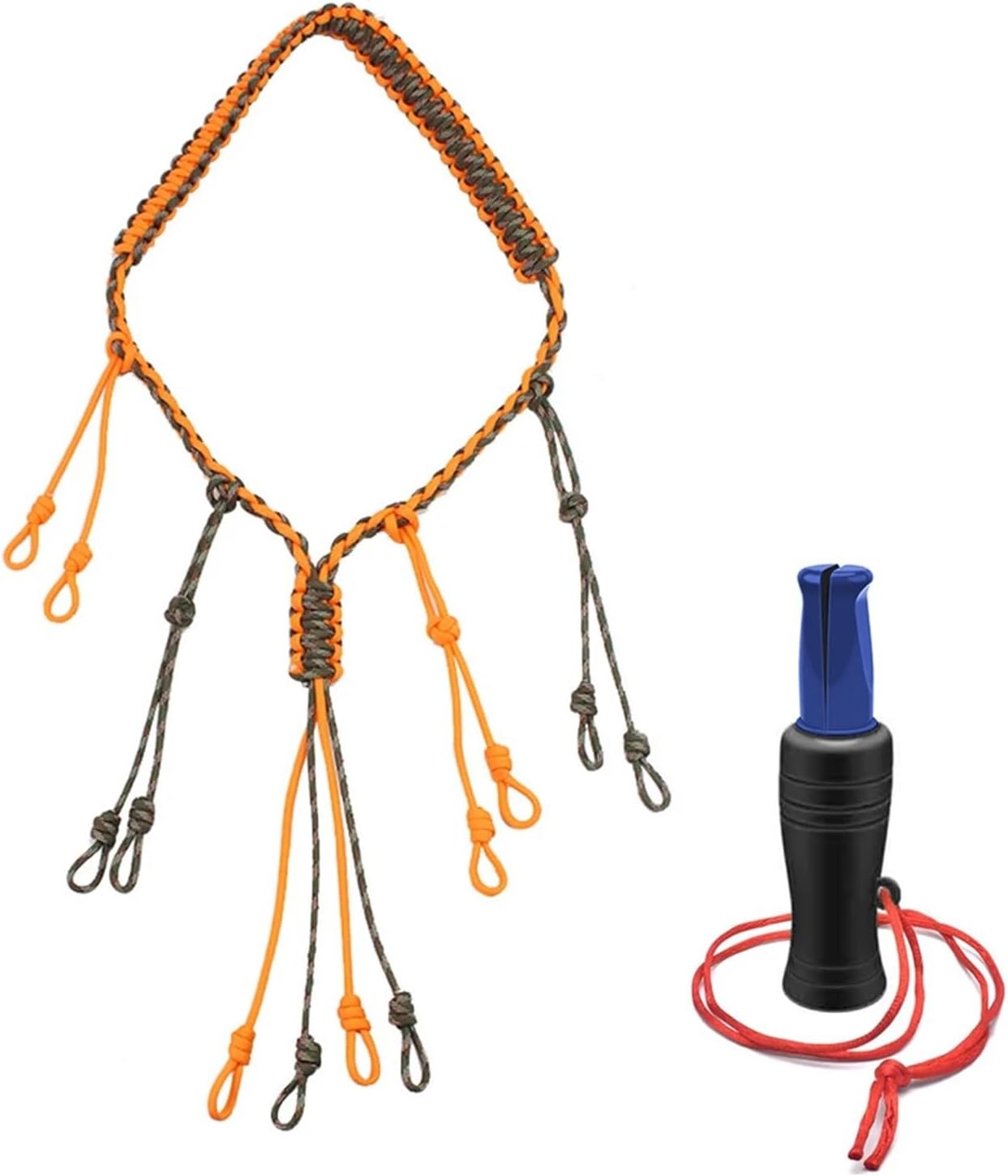 Duck Call Lanyard 2pcs Duck Call Lanyard with 12 Removable Loops, Hand Braided Hunting