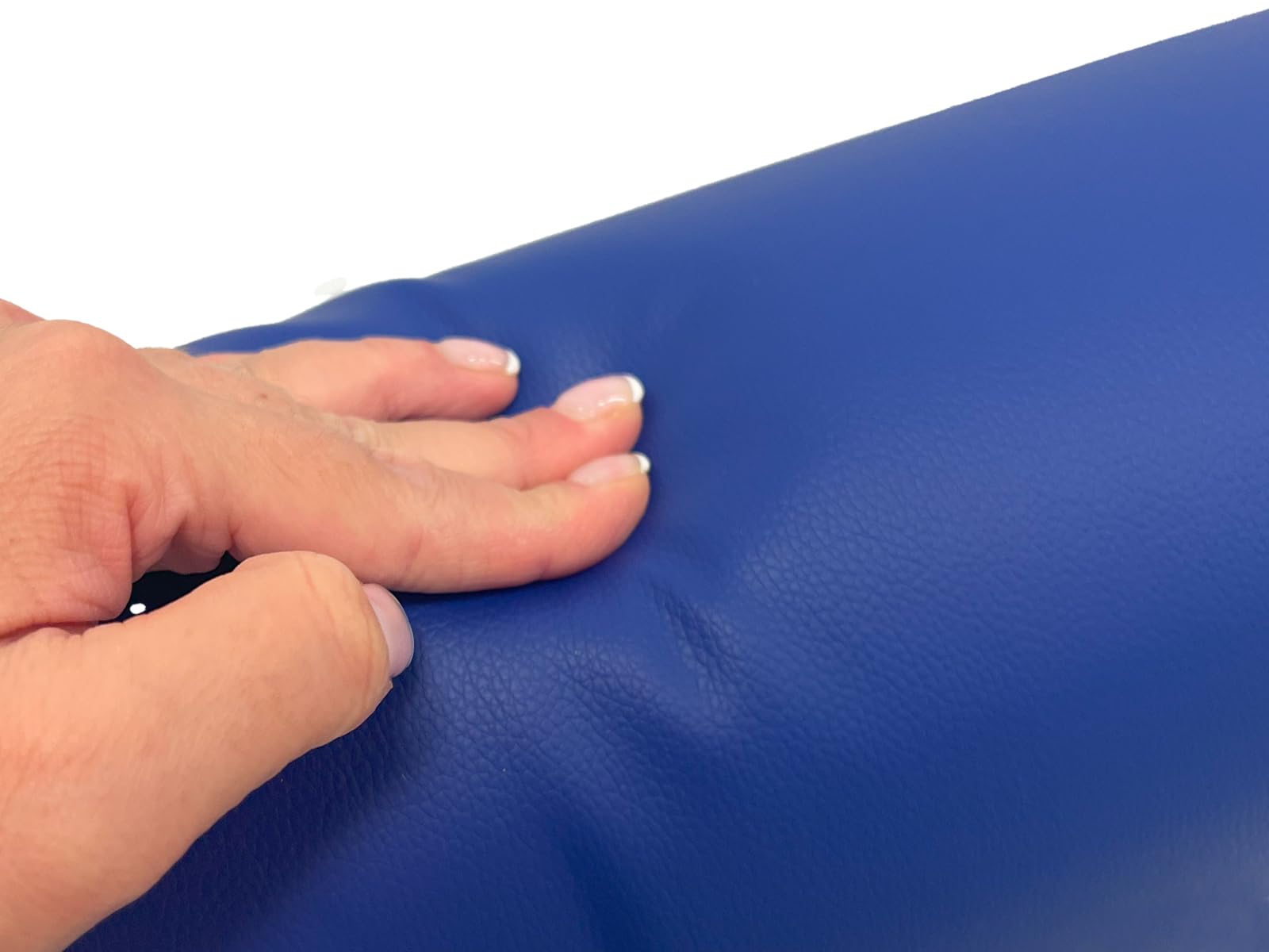 QUIRUMED Rollenkissen, 55 x 20 cm, Blau, Kunstleder, Ergonomisch, Schaumstoff Gepolstert, für Yoga, für Fitness, für Massage