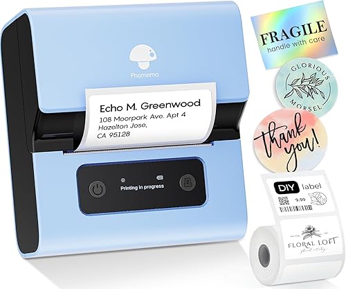 Phomemo Impresora de etiquetas M221, etiquetadora térmica Bluetooth mejorada de 3 pulgadas, más fácil y más estable, para producto, dirección,