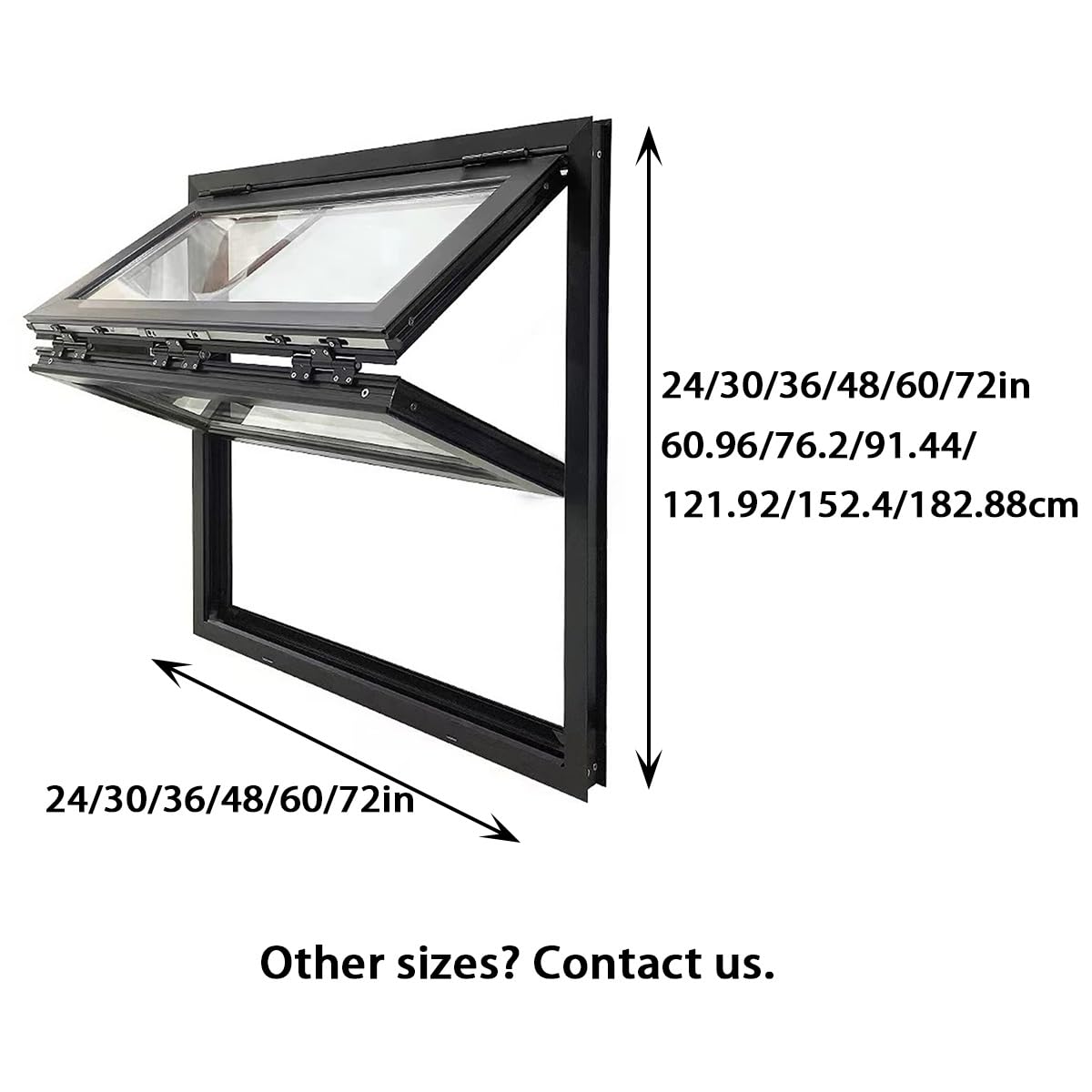 Premium vertikal faltende Verkaufsfenster aus Aluminiumlegierung mit verschließbares Fenster für Imbisswagen, Wohnmobile, Küchen und Gastronomiebetriebe(Black,36x60in/91.5x152.4cm)
