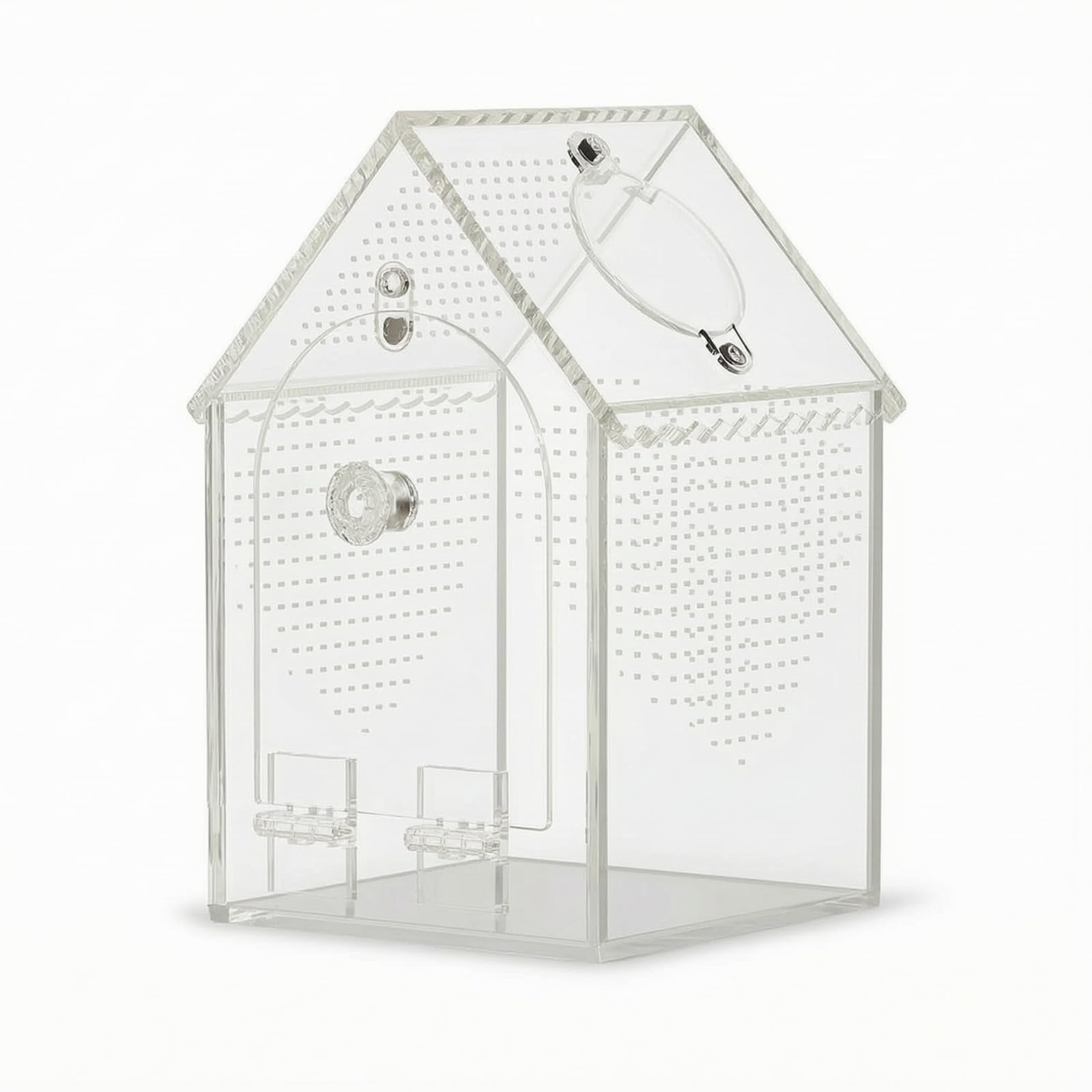 Harilla Terrario Acrílico para Reptiles Terrario Caja Vivario Hábitat Transparente con Construcción Tipo Caja Base Estable Abertura para Alimentación y, 3x3x6 Pulgadas