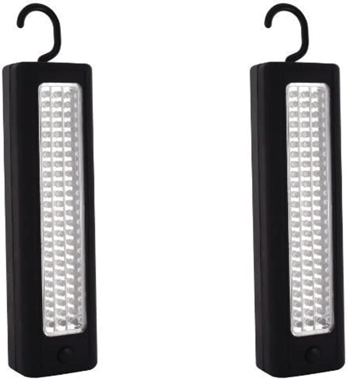 Magnetyczne światło z haczykiem do zawieszenia, 72 diody LED, ultra jasne światło robocze, przenośne, na kemping, do gospodarstwa domowego, na strych, DIY, warsztat, wędkowanie (czarne, 2 sztuki)