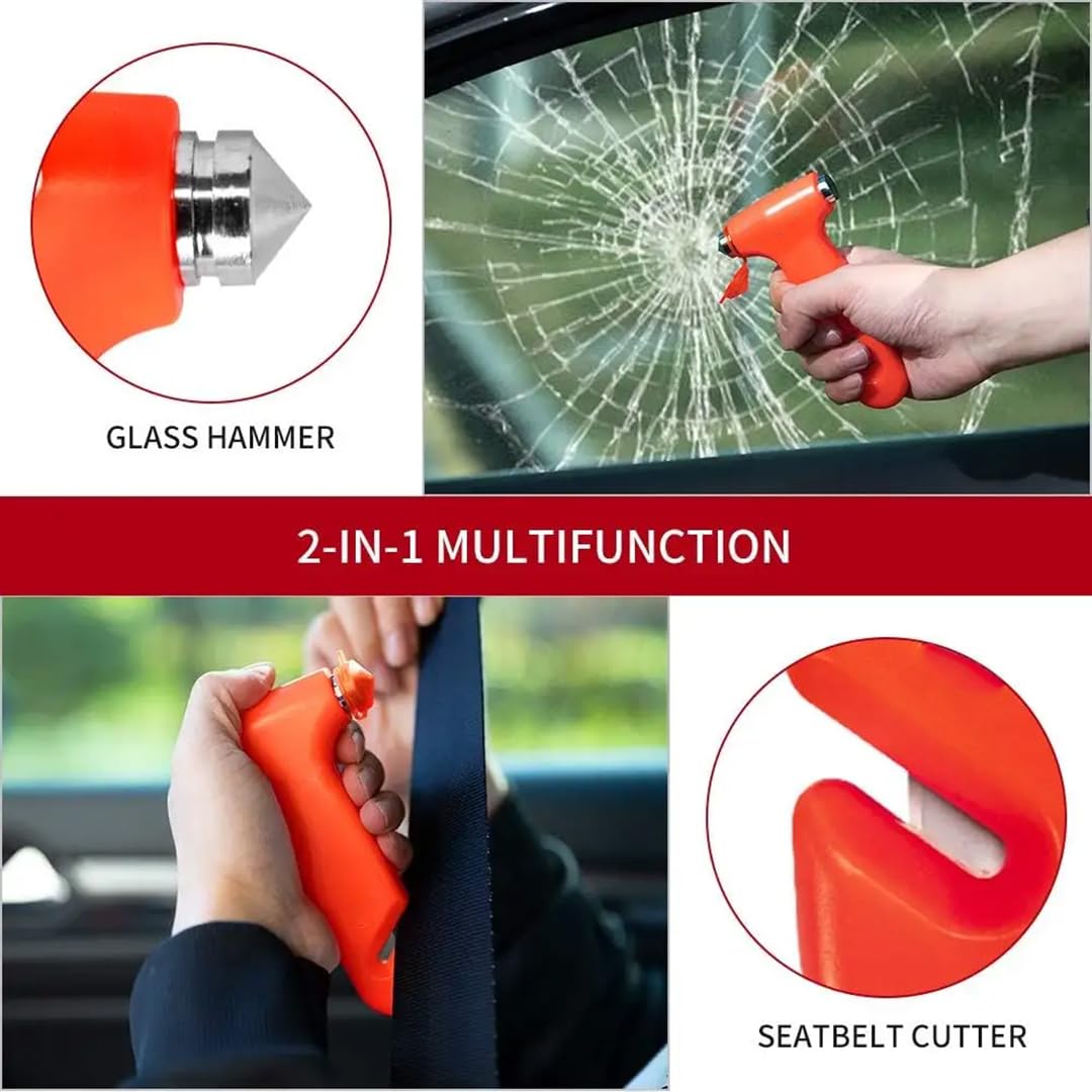 Kit Sécurité et Accessoires Auto - Triangle de Signalisation, Gilet Jaune, Gants de Protection, Sangle de Traction, Brise-Glace, Lampe Dynamo Rechargeable, Câbles de Batterie, Disque de stationnement