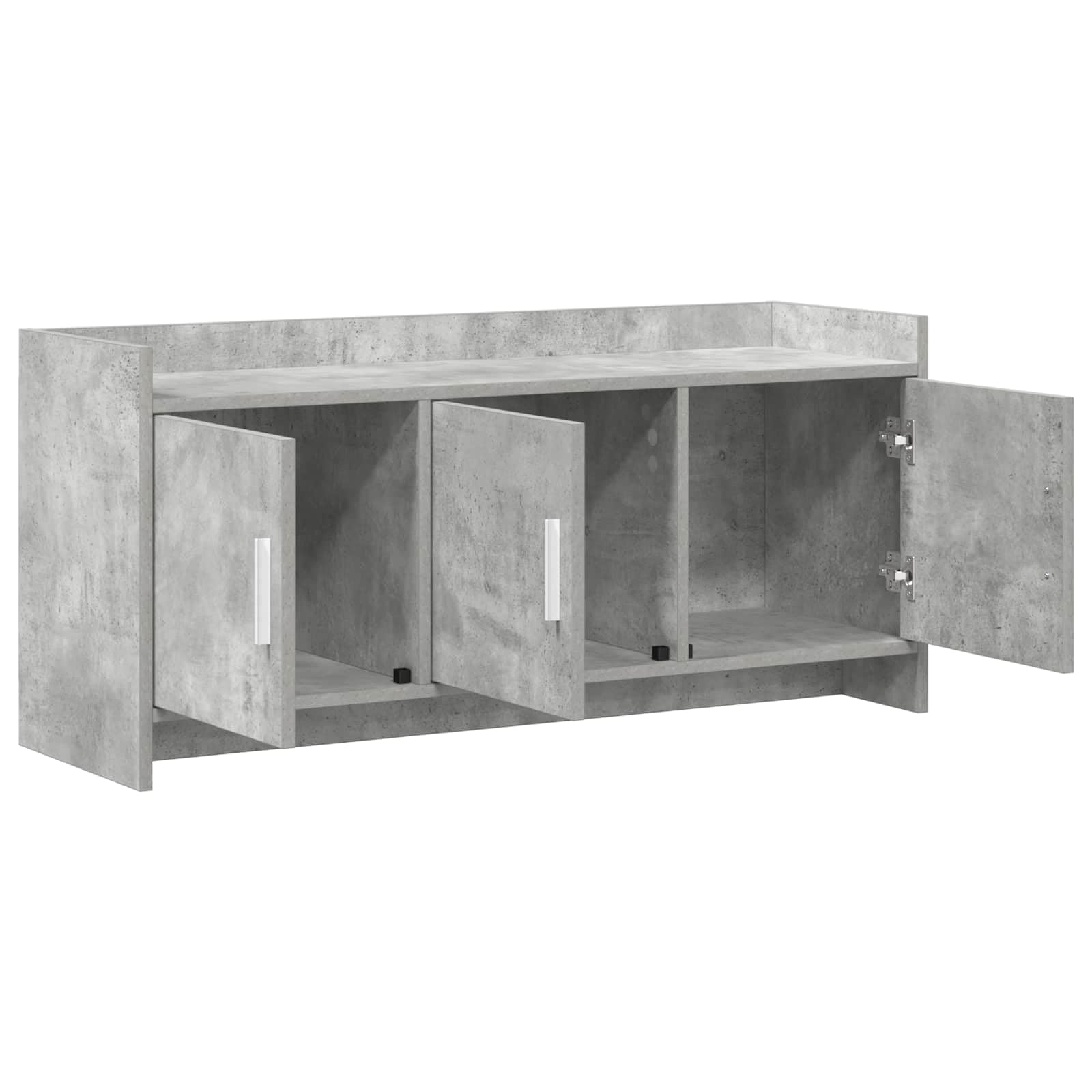 Szafka pod telewizor, betonowa, szara, wykonana z materiału drewnopochodnego, 102 x 33 x 47 cm, z 3 drzwiami, szafka pod telewizor, szafka pod telewizor, do przechowywania, do salonu, kina