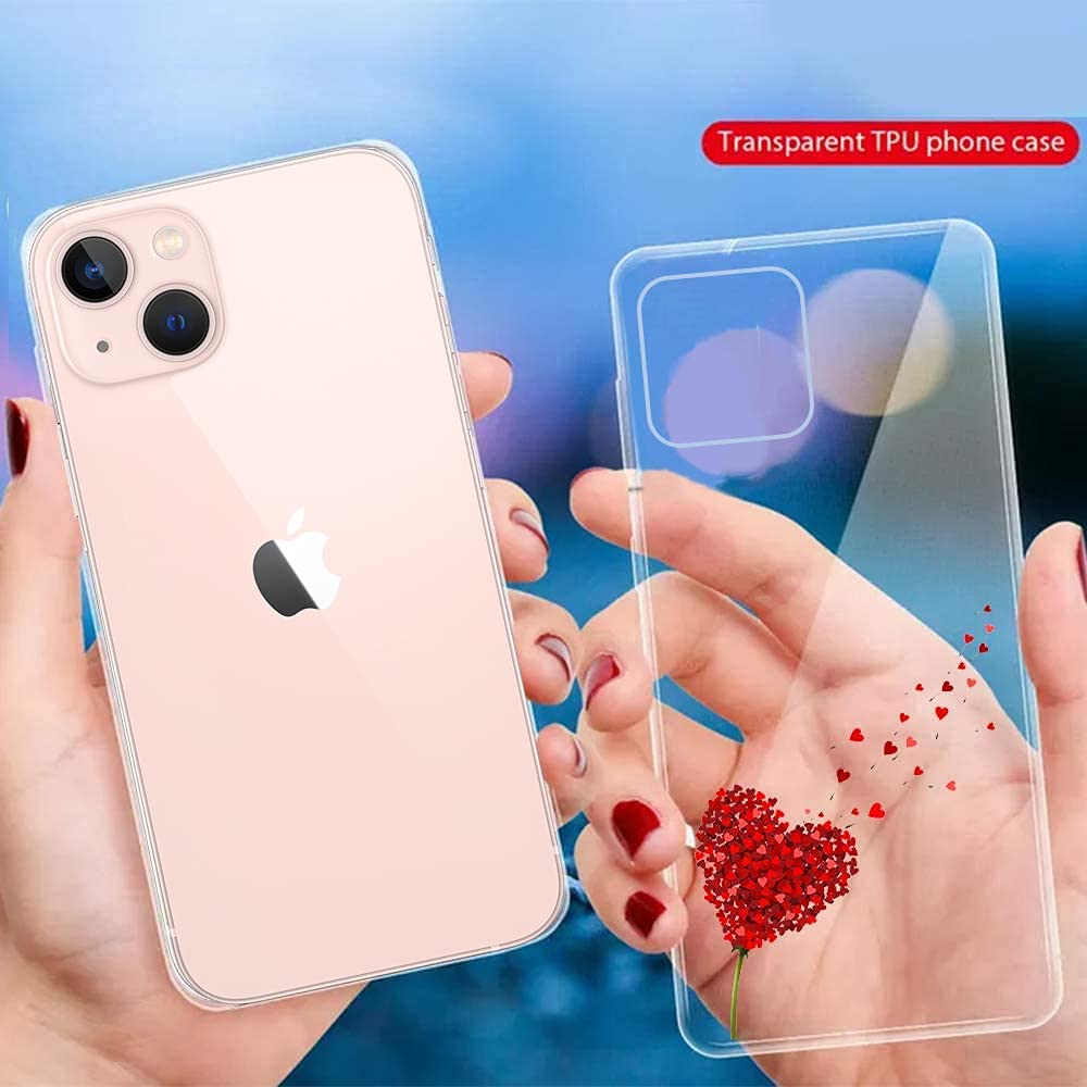 Compatible per Cover iPhone 13 Mini, 3 Pack Sottile Morbido TPU Bumper Silicone Antiurto Protettiva Custodia per iPhone 13 Mini con Disegni Cuore
