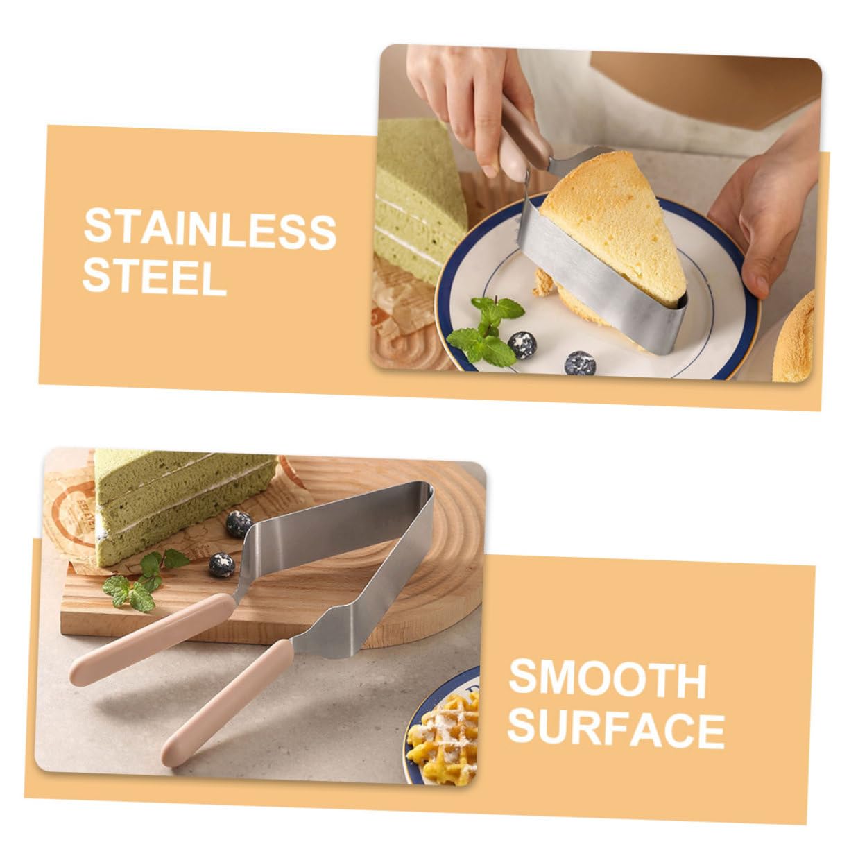 NUOBESTY Pince à Gâteau pour Transfert et Séparation de Parts en Acier Inoxydable 4pcs Outil de Découpe Solide et Facile à Utiliser lors de Mariages et Petits-déjeuners