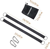 Vista 9 de Kit de correas colgantes para columpio de árbol, resistente soporta 2200 libras, 5 pies, extra largo, con mosquetones de bloqueo más seguro y bolsa