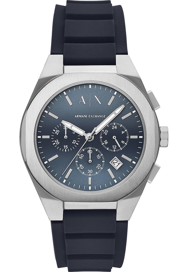 Armani Exchange Men's Analog Quartz Watch with Silicone Strap AX4185