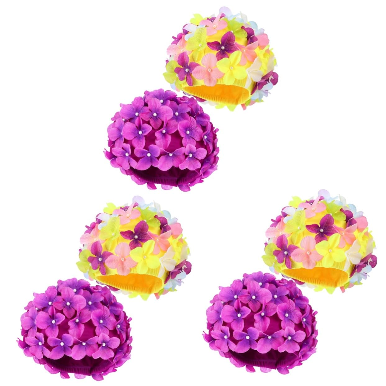 INOOMP cuffia da nuoto a fiori cuffia da bagno divertente ia da doccia per uomo shower cap ia per piscina ie di protezione ie da nuoto per il tessuto di nylon