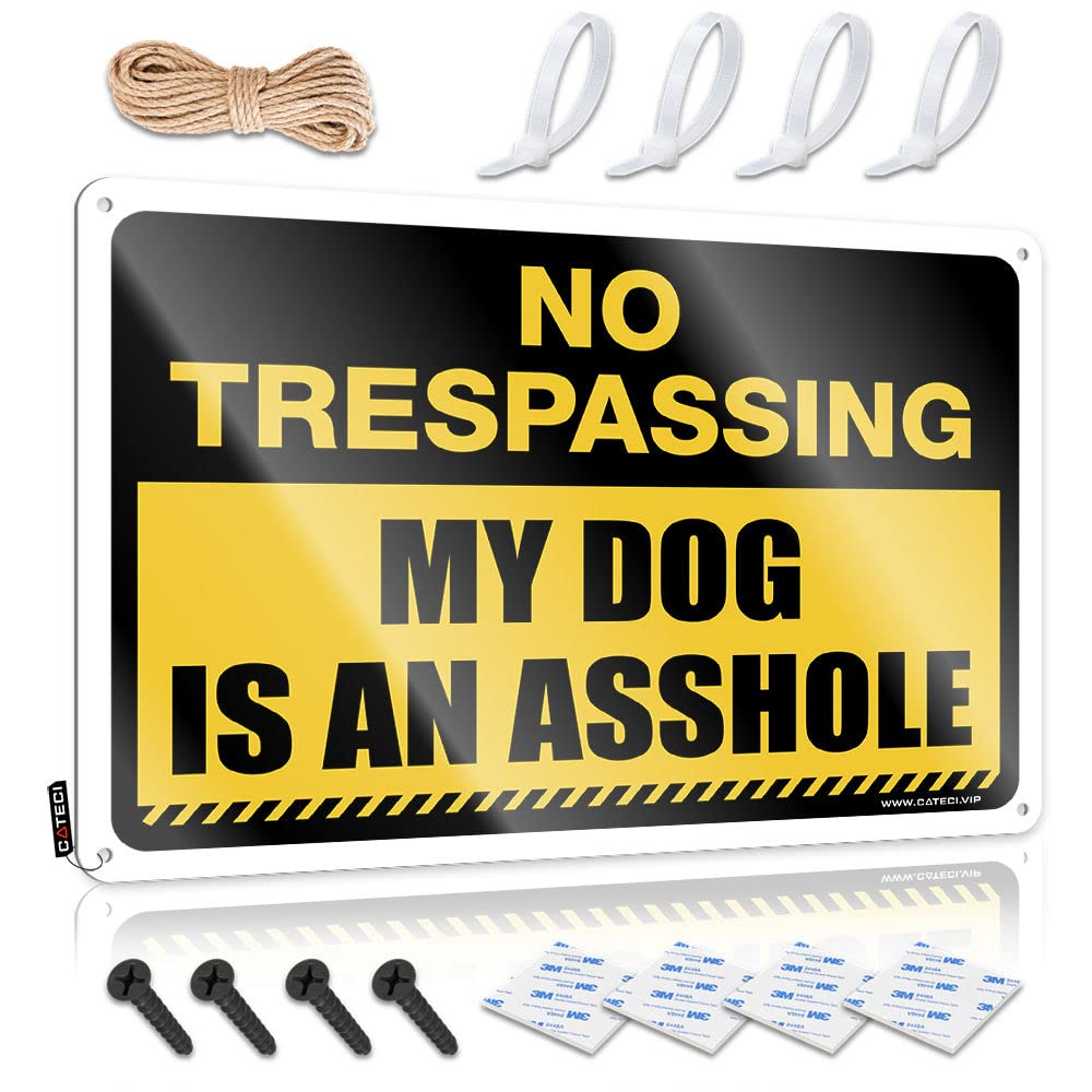 No Trespassing My Dog Is An Asshole Artwork Rustic - Decorations Wedding Gift Vintage Wall Art(30X40CM)