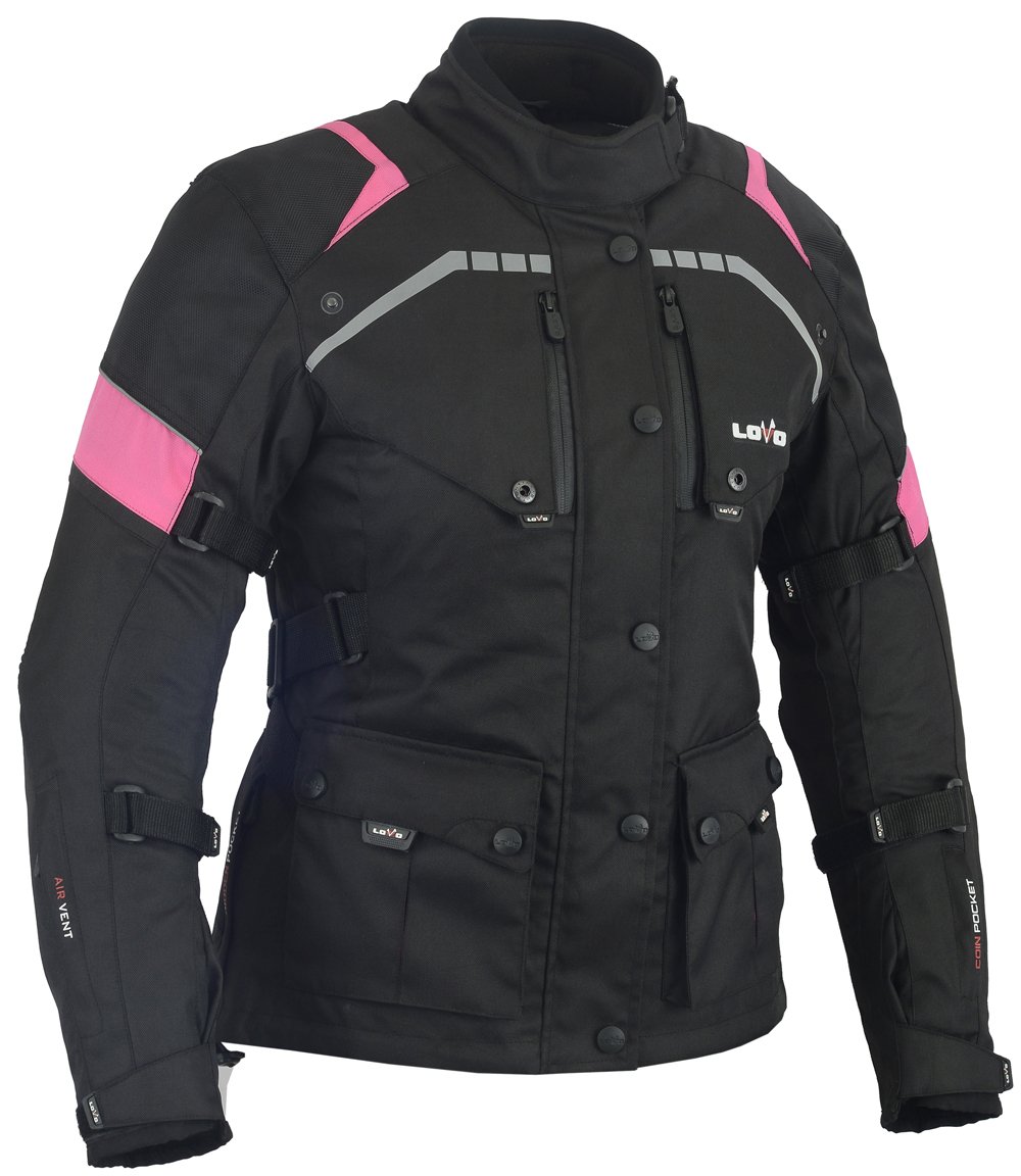 LOVO - Chaqueta Moto Mujer 4 Estaciones 3/4 - Cazadora Moto Mujer Longitud 3/4 Alta Protección - Chaqueta Moto Verano e Invierno Impermeable y Transpirable - Ropa Moto Mujer para Todas las Estaciones