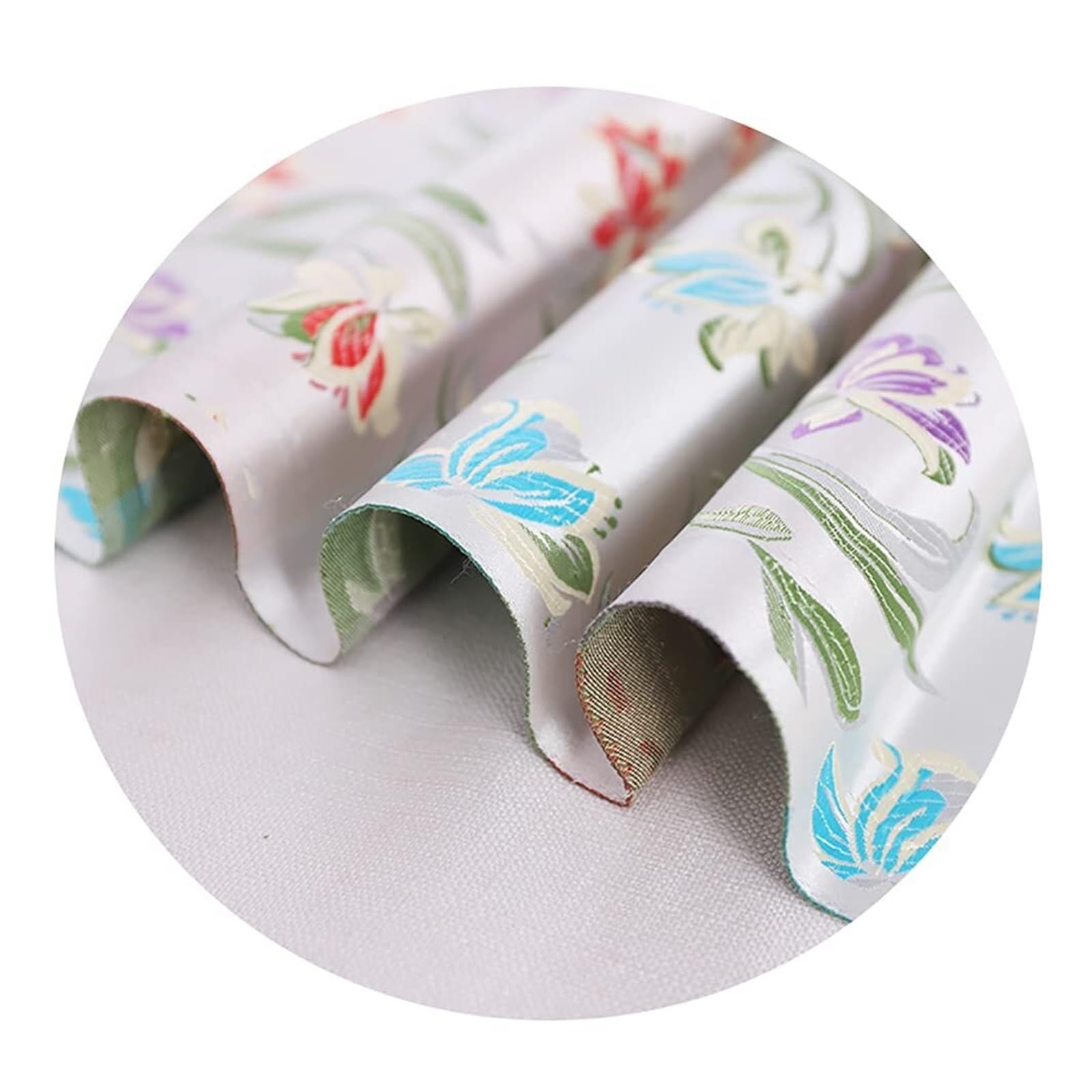 Damast-Polsterbrokat for Möbel und Wohnaccessoires(White,75cm*150cm)