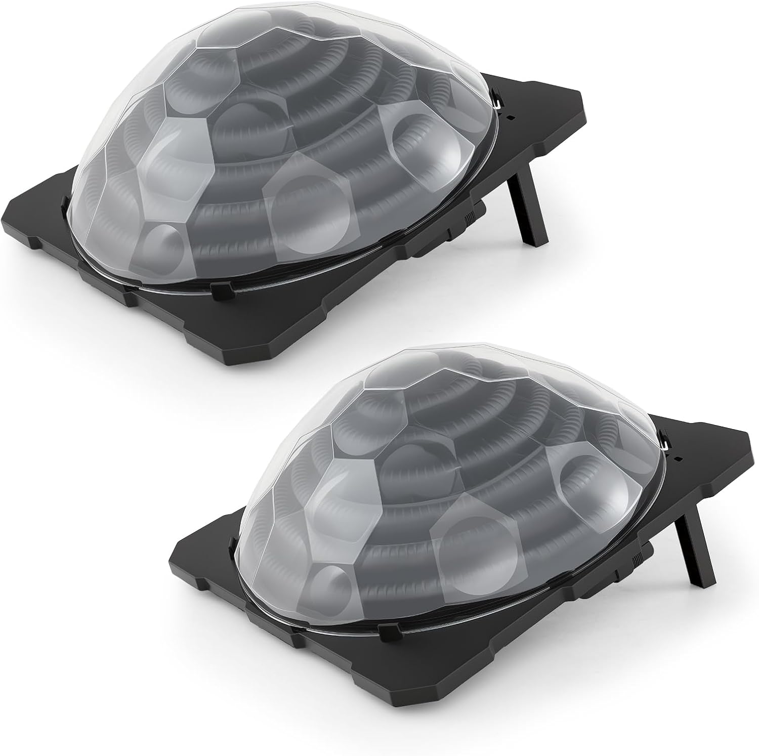 DORTALA Photo voltaic Pool Heater, Set of two Dome Swimming Pool Water Heater for Above Floor & Inground Pool with Black Heating Coil, Foldable Legs, Rotatable Hose Connector