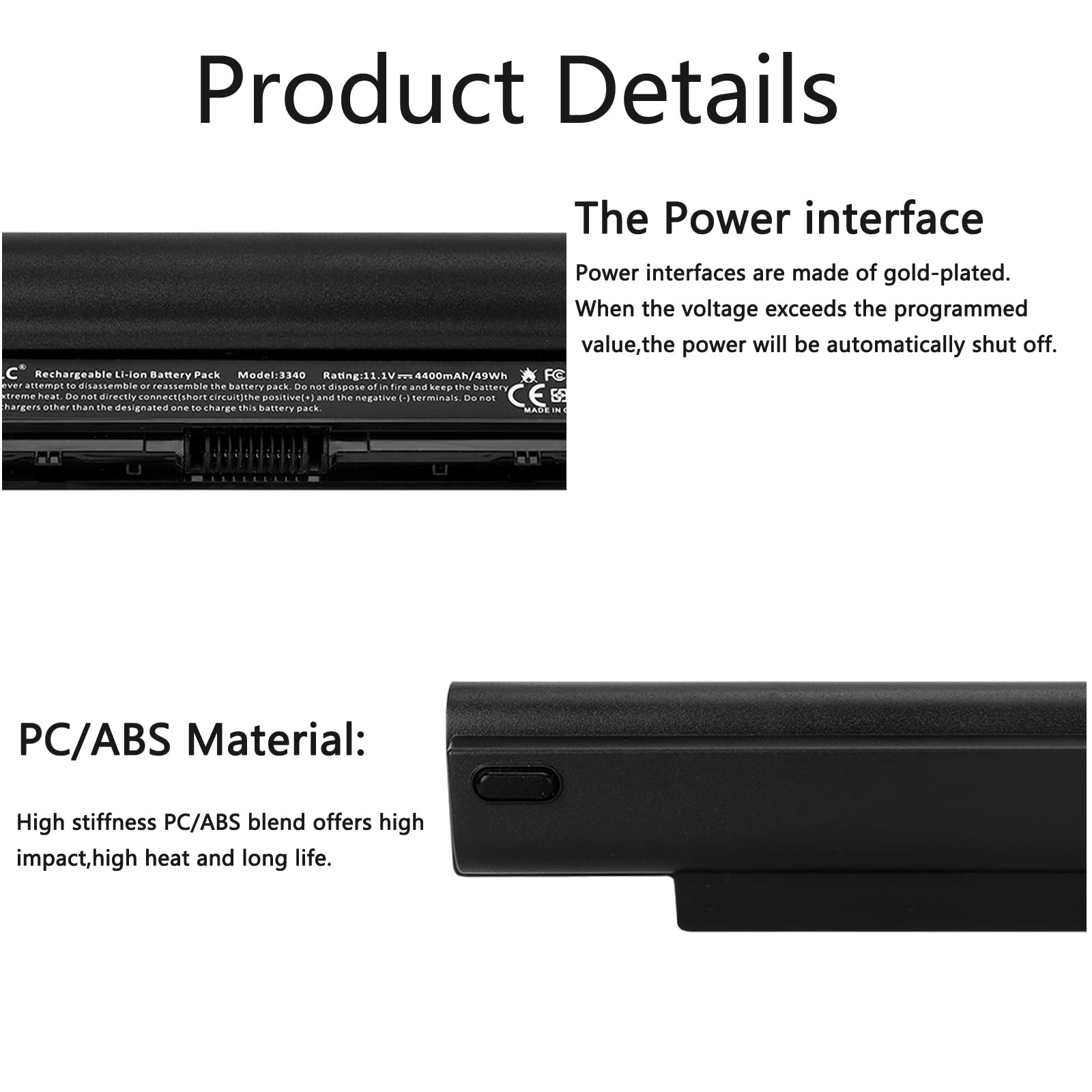 ARyee 3340 Batterie compatible avec Dell Latitude 3340 3350 7WV3V H4PJP JR6XC YFDF9 YFOF9 5MTD8(5200mAh 11.1V