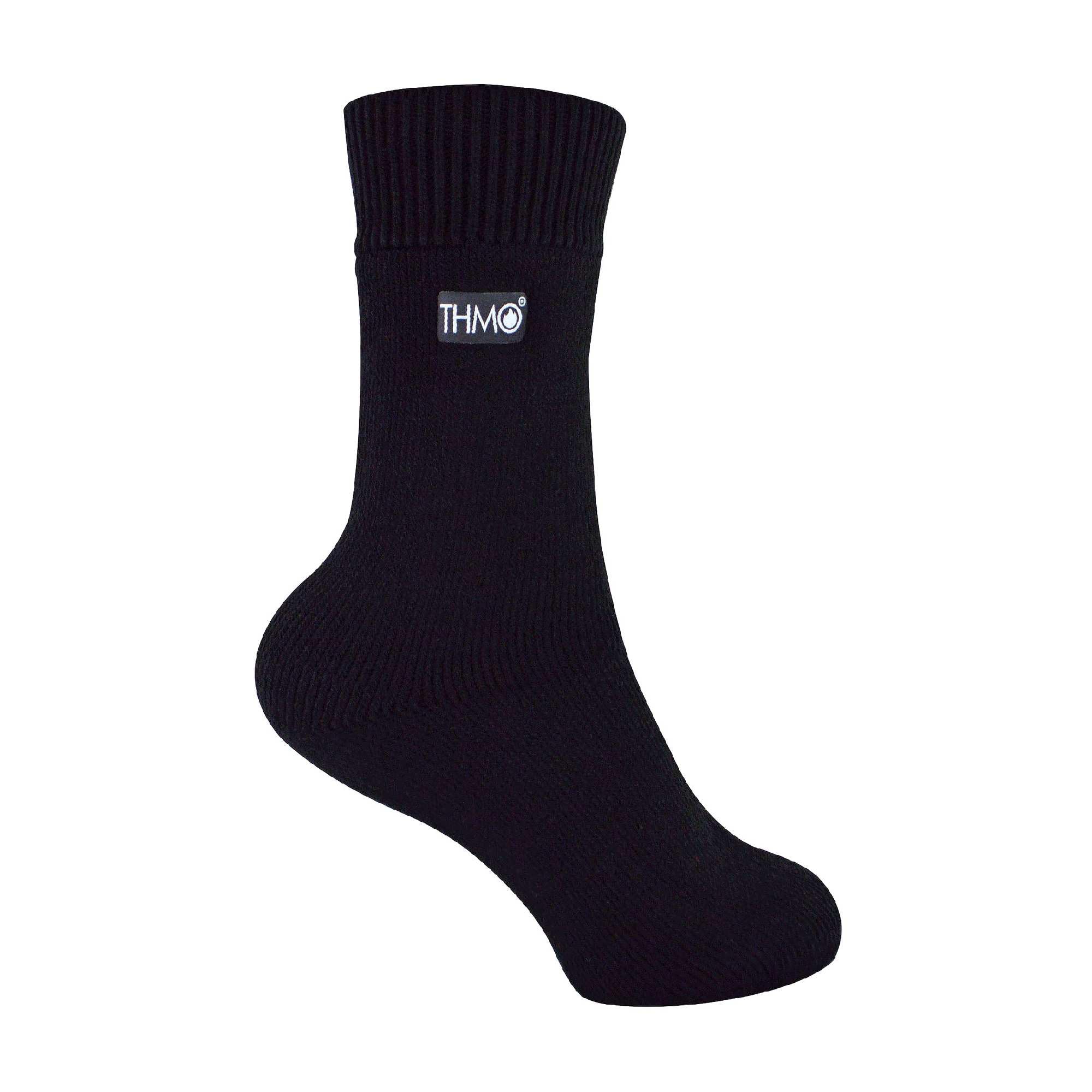 THMO Women's Thermal Slipper Socks - Black - Size 12-3