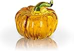 LONGWIN Mini Crystal Pumpkin Collectible Figurines Glass Paperweight Tabletop Decorative Ornaments for Fall Harvest Thanksgiving Halloween Home Decor Gold