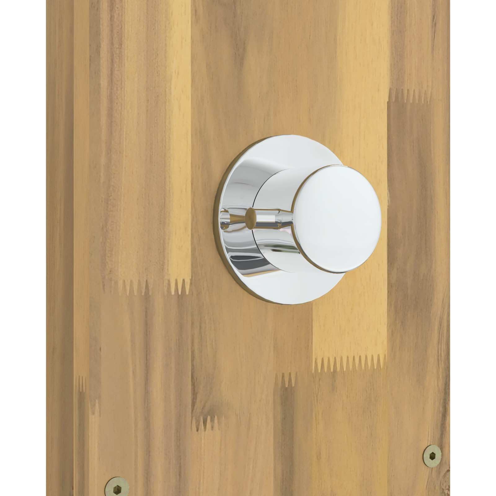 vidaXL Ducha Exterior 210,5 cm Blanco, Ducha Exterior Moderna, Rectangular, de Madera de Acacia y Acero Inoxidable, Altura Ajustable, Cabezal rotatable, Resistente al cl