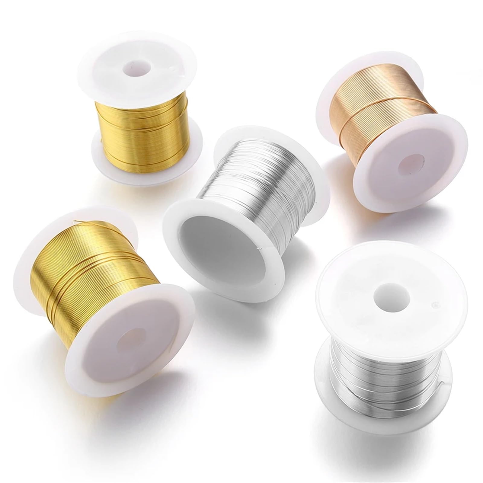 10 Rollen Schmuckdraht Gold Silber Kupfer Perlenschnur für DIY Armband Halskette Herstellung