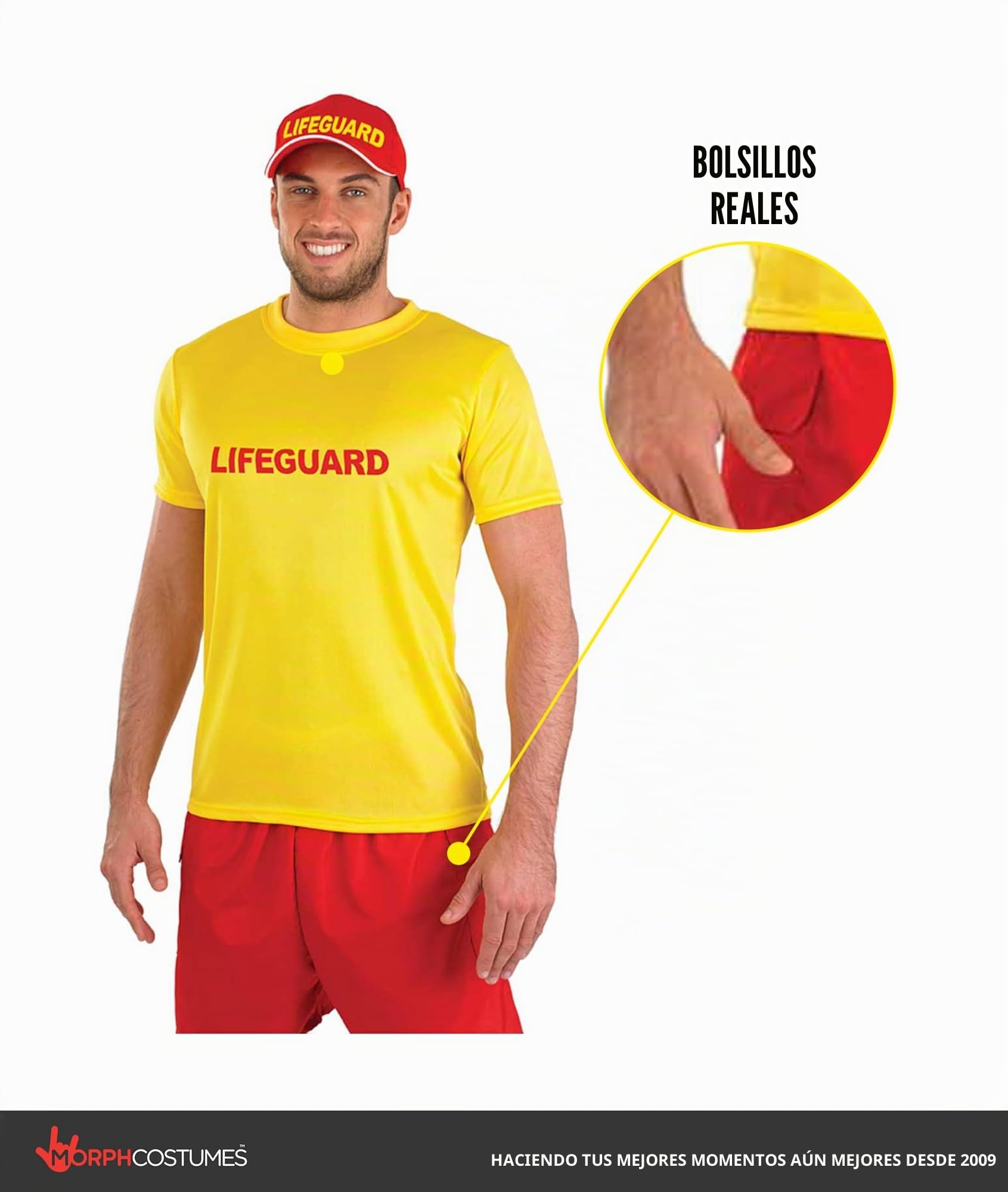 Fun Shack Disfraz Socorrista Hombre, Disfraz Playa Halloween Hombre