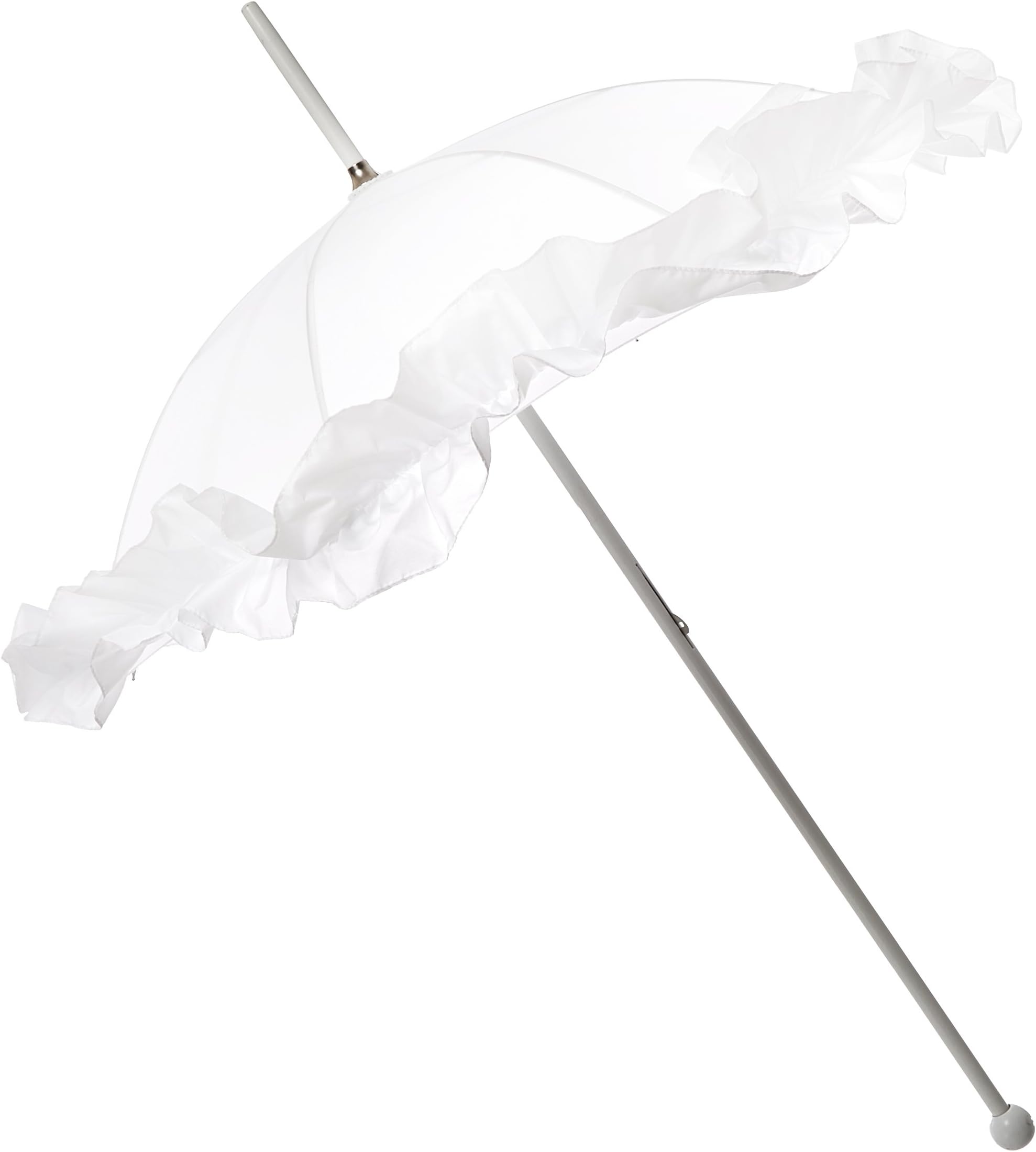 Leighton Wedding Parasol Ruffled, White, One Size