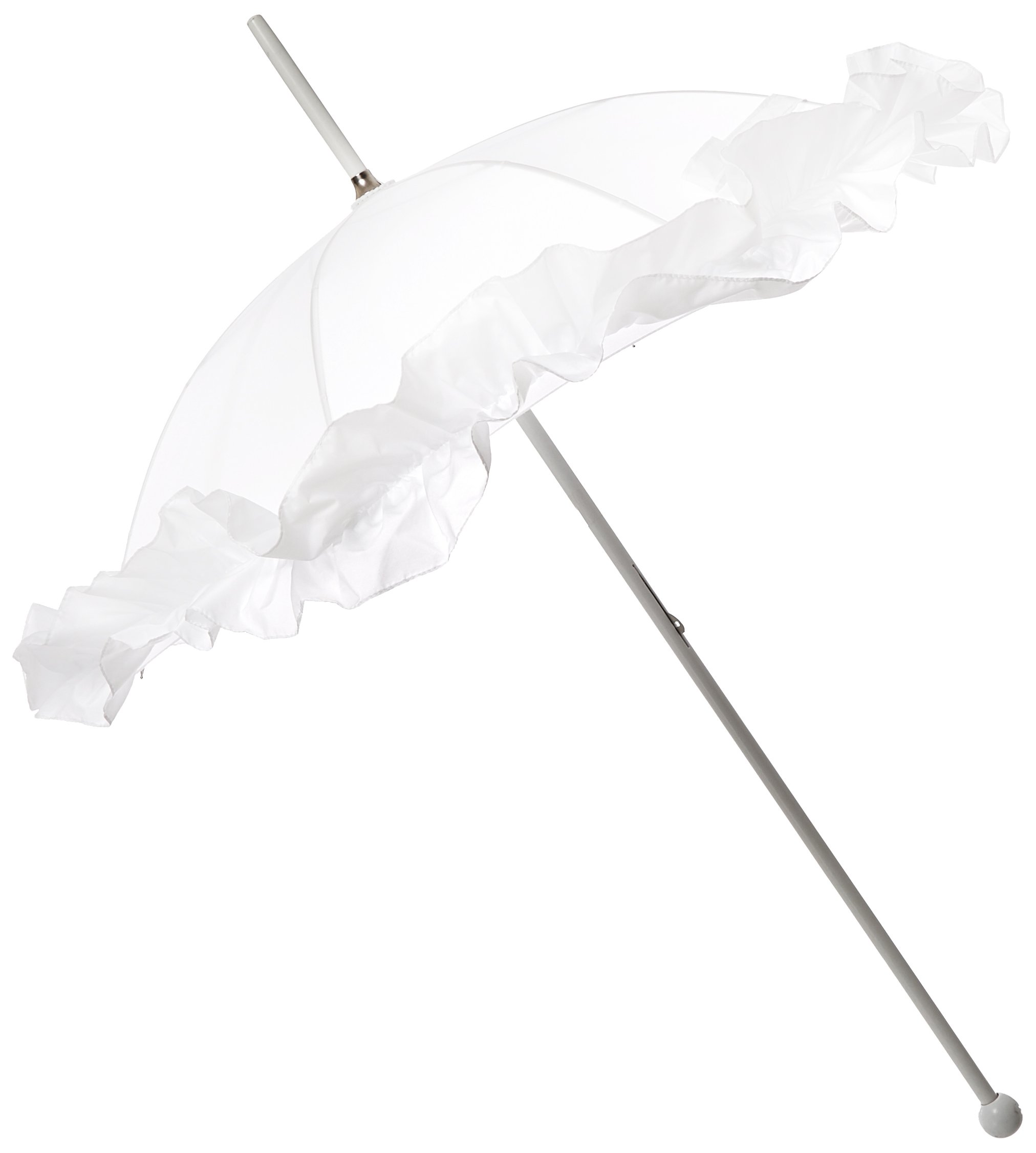Leighton Wedding Parasol Ruffled, White, One Size