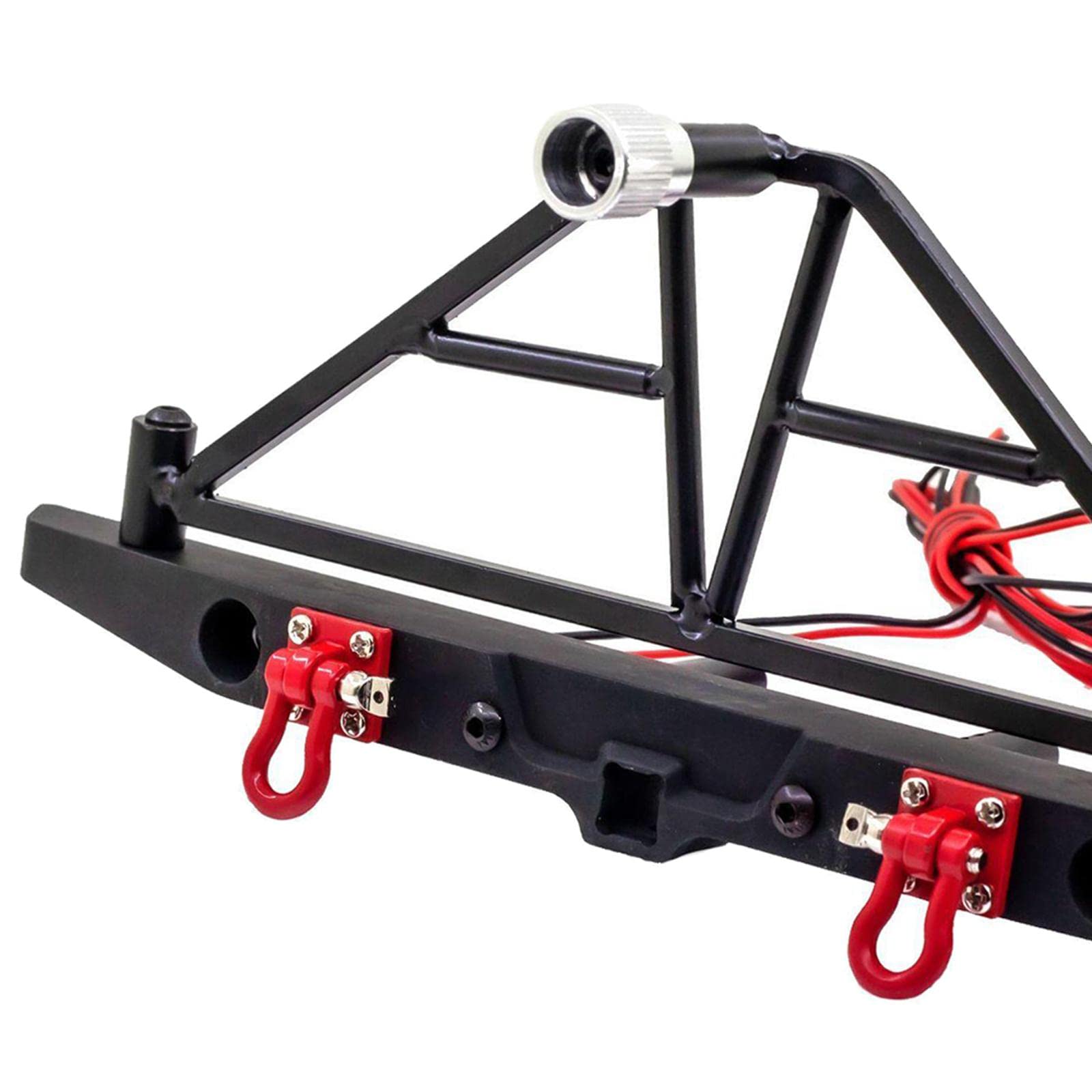 1 Pieza Parachoques RC de Metal Aleación CNC para Camión Crawler con Luces LED y Repuestos Modelos 1/10 Adecuado para Adultos Exhibición Decoración, Parte Trasera