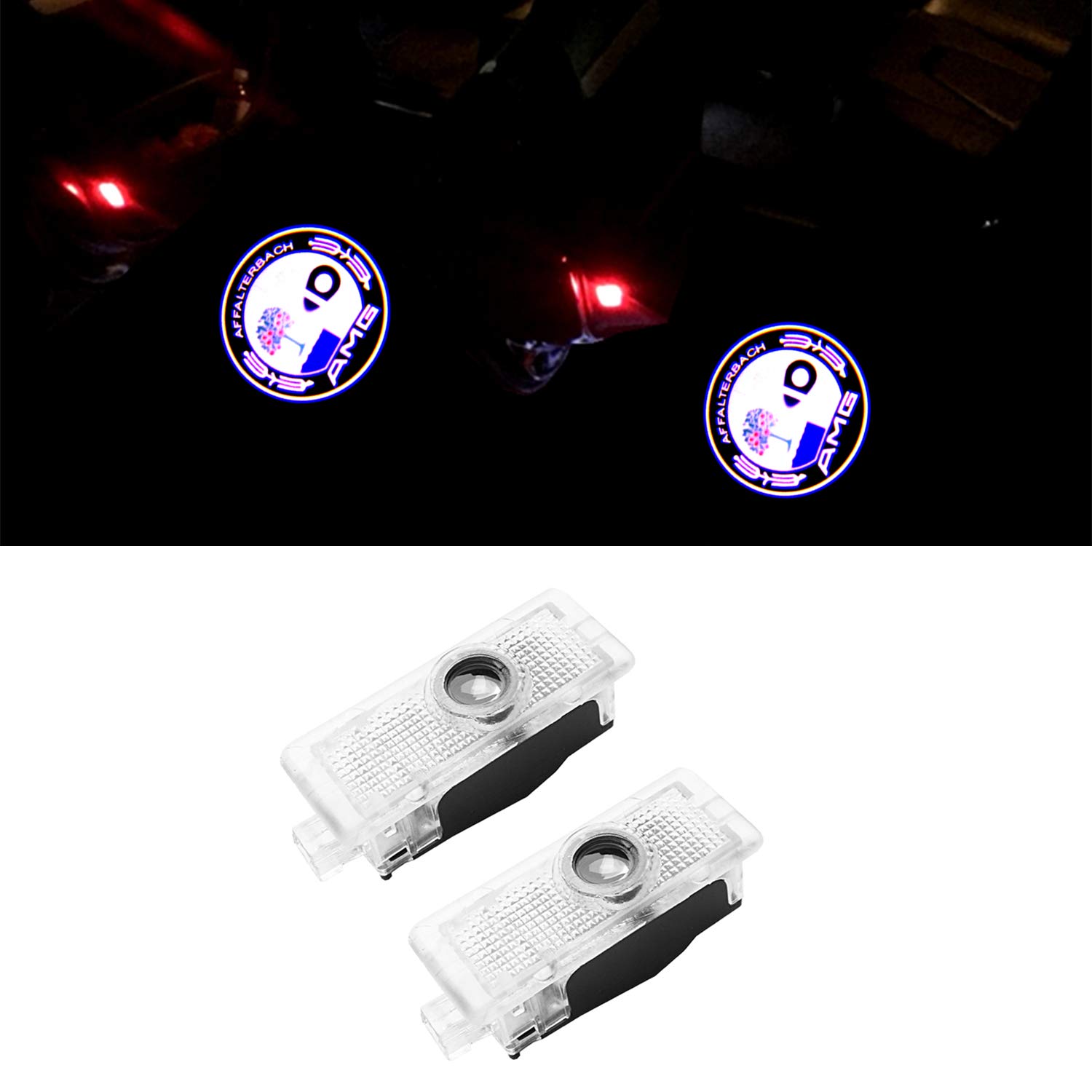 ZTMYZFSL 2 Pcs Car Logo Projection LED Projector Door ghost Shadow Light Welcome Lamp Light (For CLA tree)