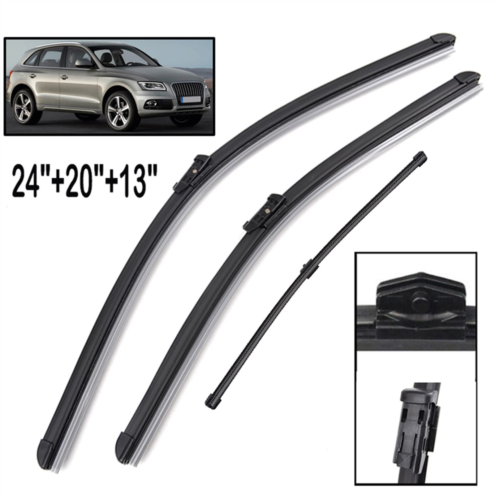 Parabrezza Parabrezza Spazzole Tergicristallo Auto Anteriore Posteriore Lunotto Tergicristallo per Audi Q5 2008 2009 2010 2011 2012 2013 2014 2015 2016 2017