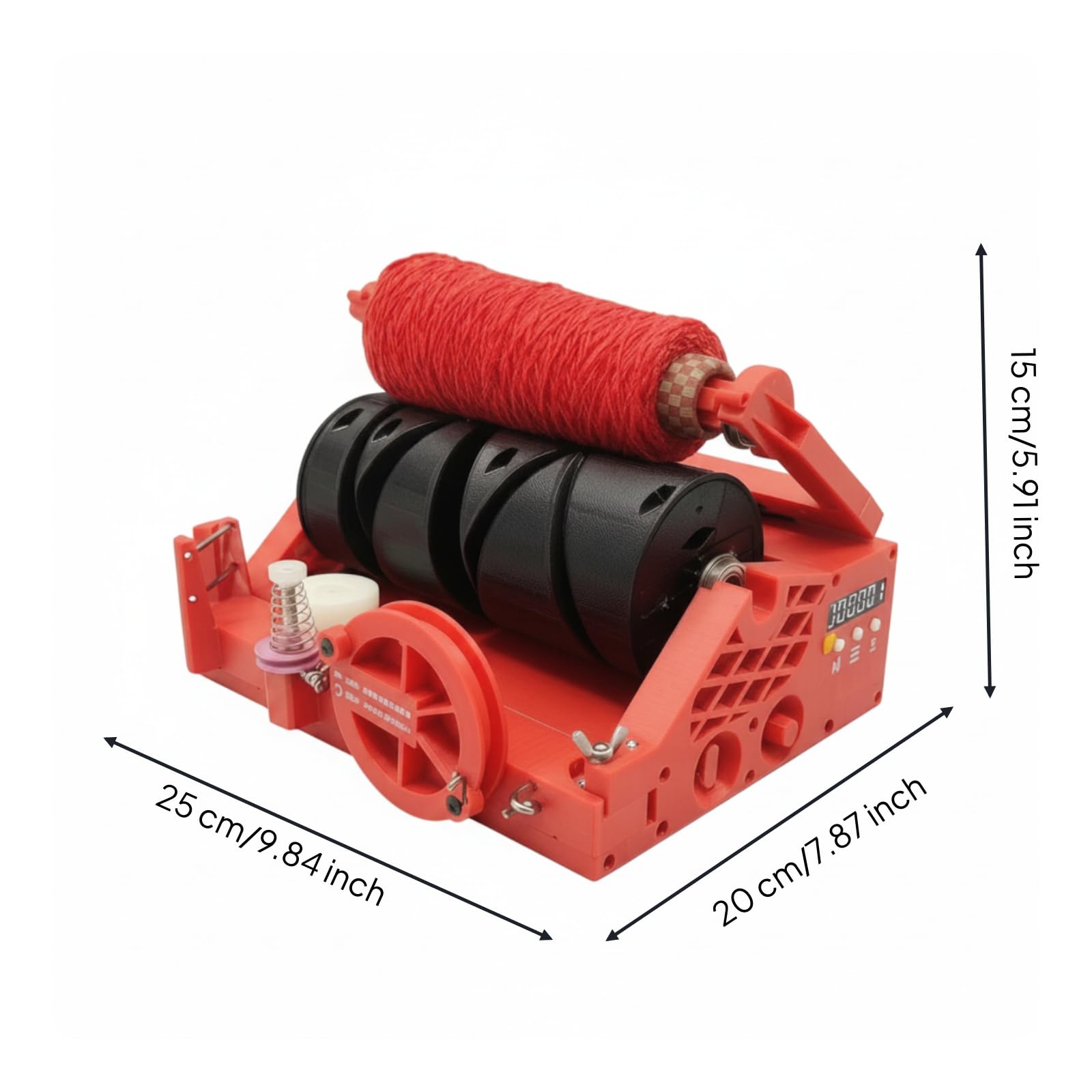 Bobinatrice Elettrica da Tavolo Regolabile Bobinatore da Tavolo Compatta Attrezzatura per Artigiani, Laboratorio, Rosso