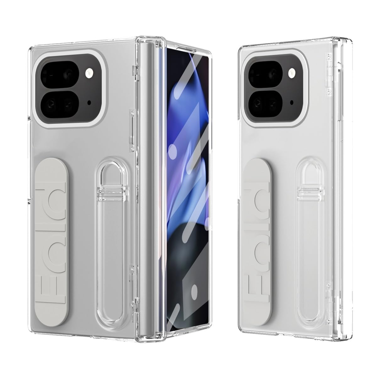 Coque Pixel 9 Pro Fold robuste transparente avec support et vitre intégrée - 8