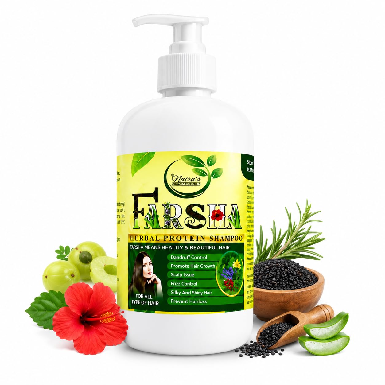 Farsha Herbal Protein Shampoo for Hair Growth & Dandruff Control | Herbal Shampoo for Hair Fall Control, Scalp Care, Frizz Control & Silky Smooth Hair-image-41