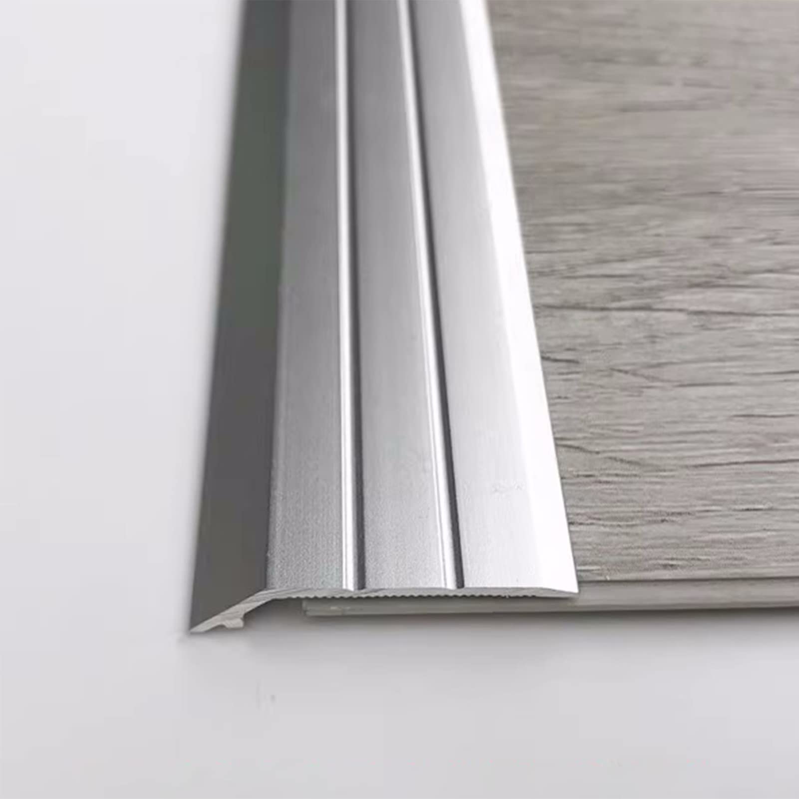 Floor Transition Strips, Multicolor Self-Adhesive Metal Floor Transition Strip for Hardwood Carpet Tile Laminate(Silver)